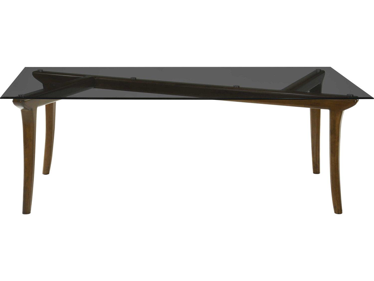 Acme Furniture Danzel Rectangular Glasstop Vintage Oak Dining Table