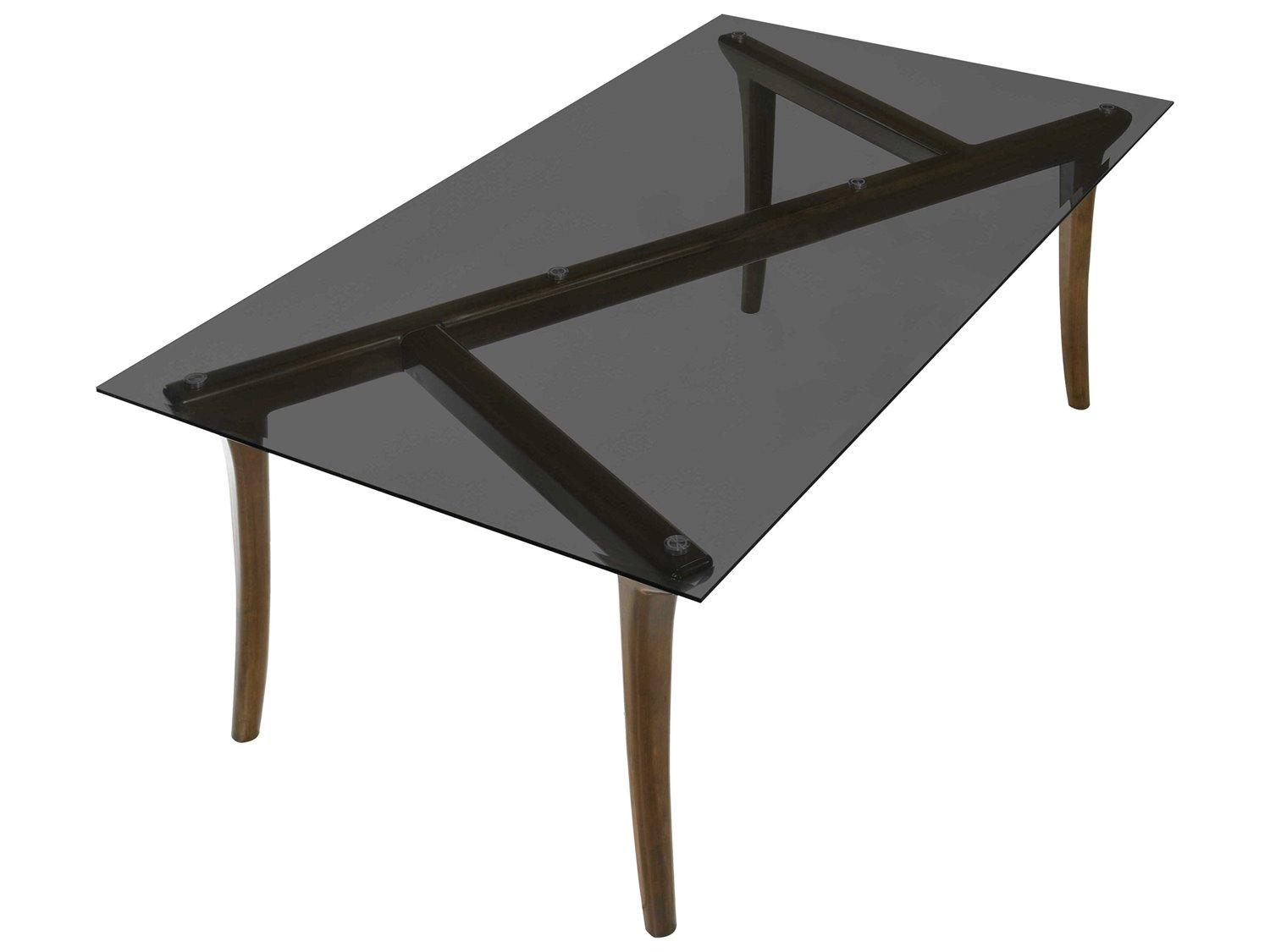 Acme Furniture Danzel Rectangular Glasstop Vintage Oak Dining Table