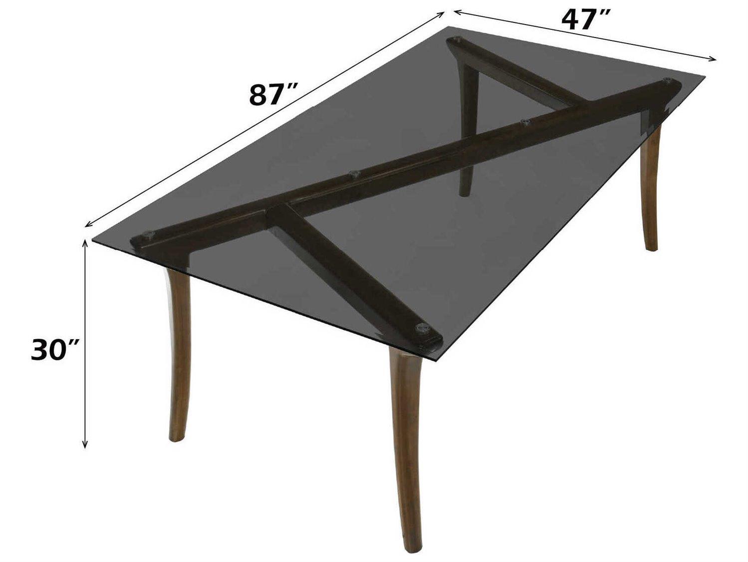 Acme Furniture Danzel Rectangular Glasstop Vintage Oak Dining Table