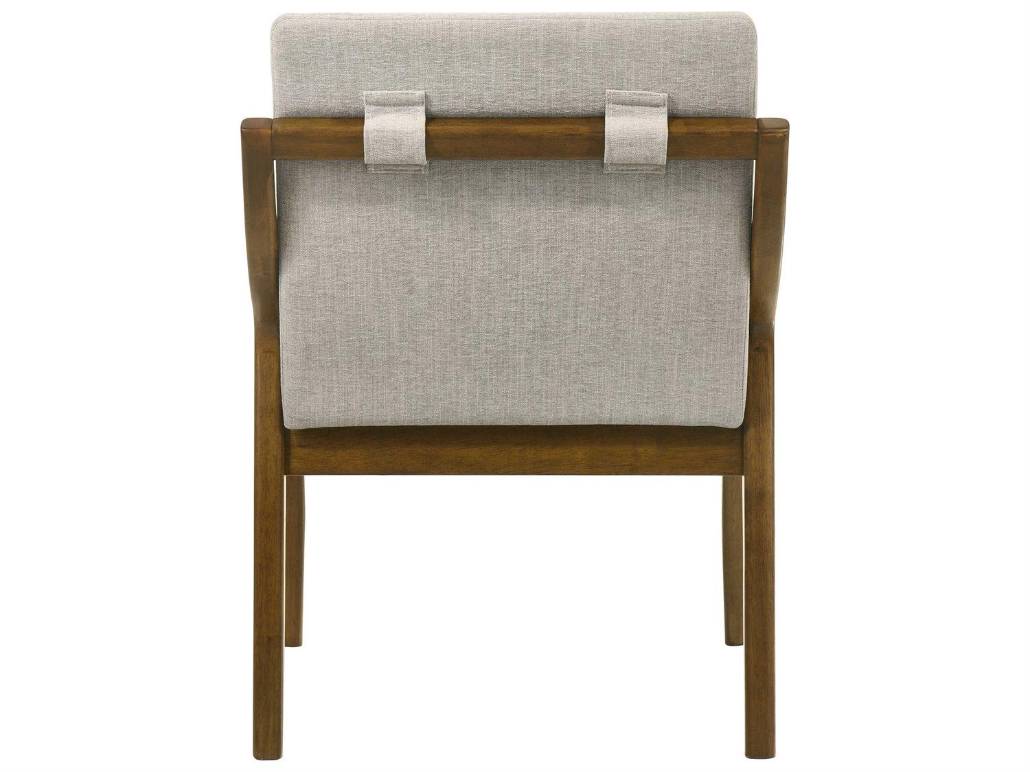 Acme Furniture Danzel Oak Wood Gray Upholstered Armless Dining Chair Set of 2