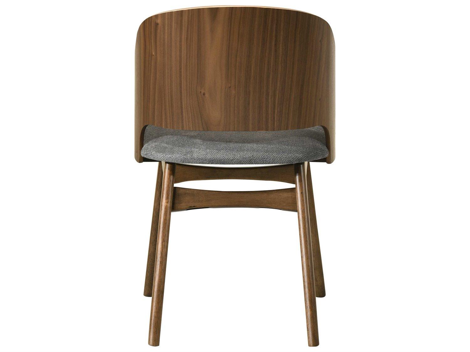 Acme Furniture Delmon Walnut Wood Brown Upholstered Armless Dining Chair Set of 2