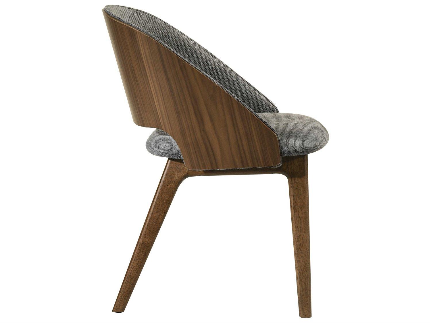 Acme Furniture Delmon Walnut Wood Gray Upholstered Armless Dining Chair Set of 2