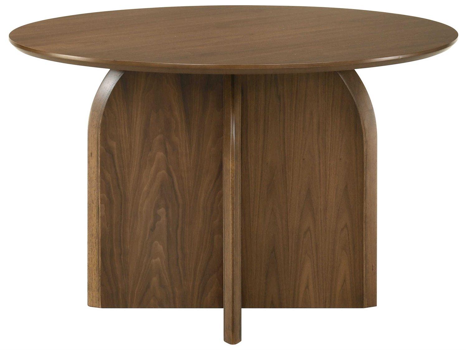 Acme Furniture Delmon Round Wood Dark Walnut Dining Table