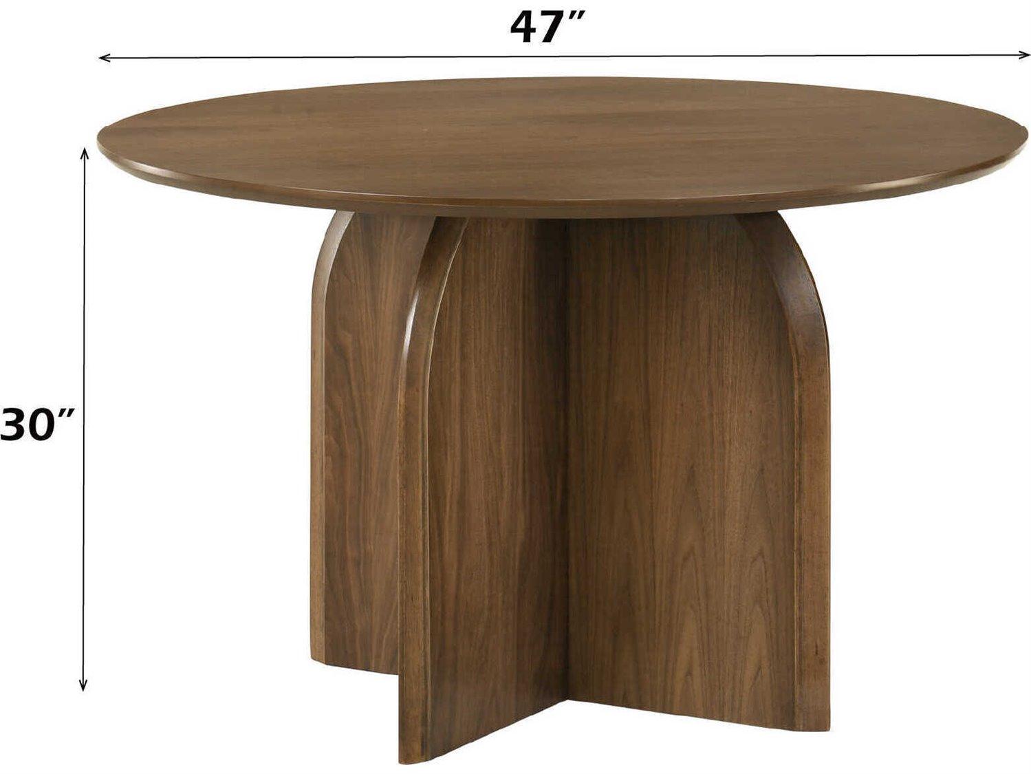 Acme Furniture Delmon Round Wood Dark Walnut Dining Table