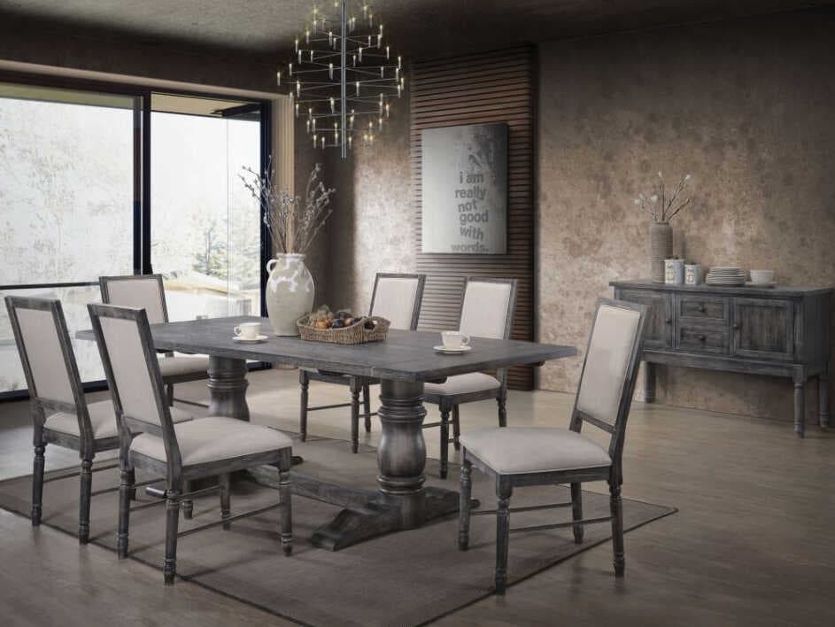 Acme Furniture Leventis Rubberwood Dining Room Set