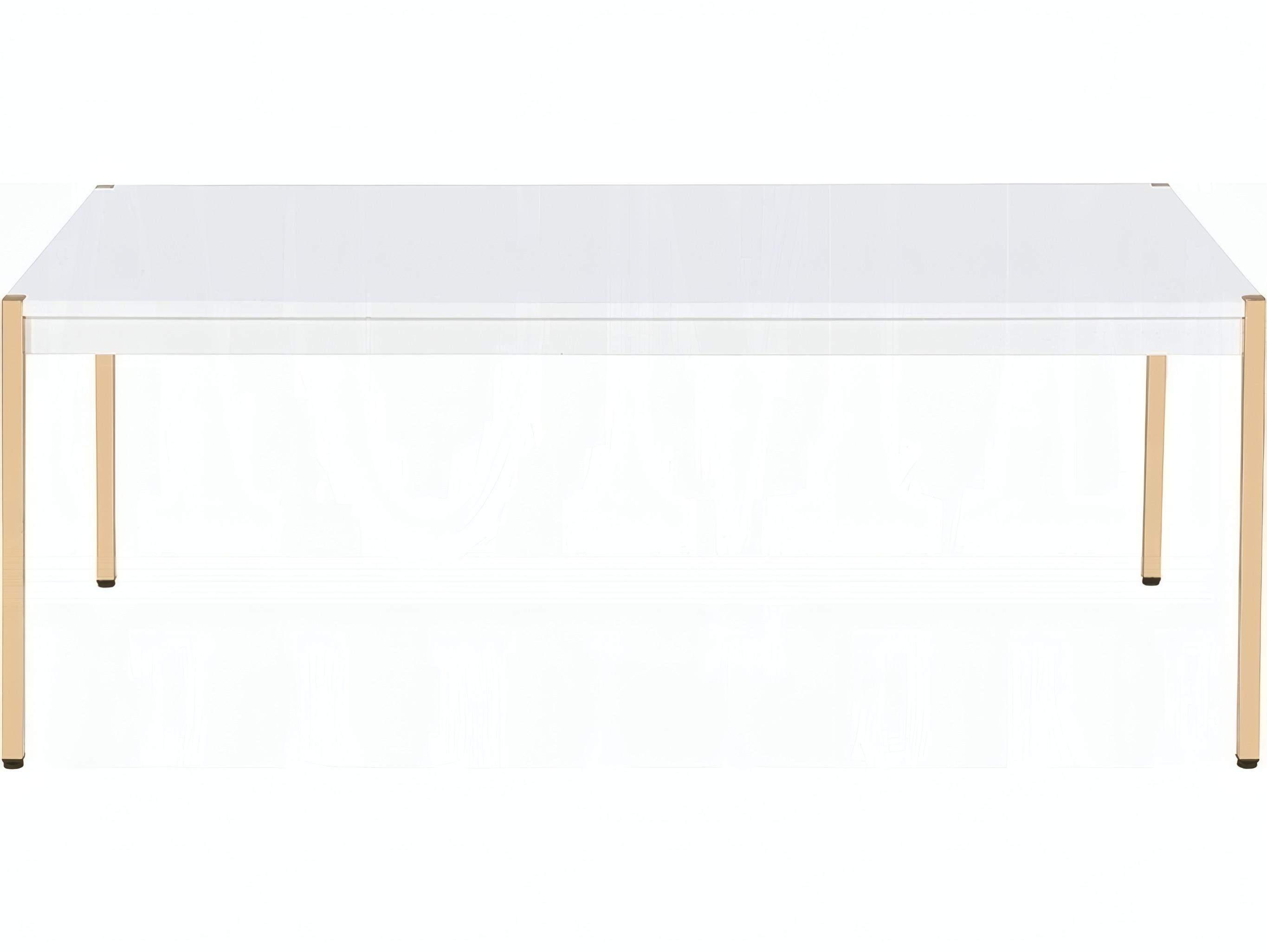 Acme Furniture Otrac Rectangular Wood White Gold Coffee Table