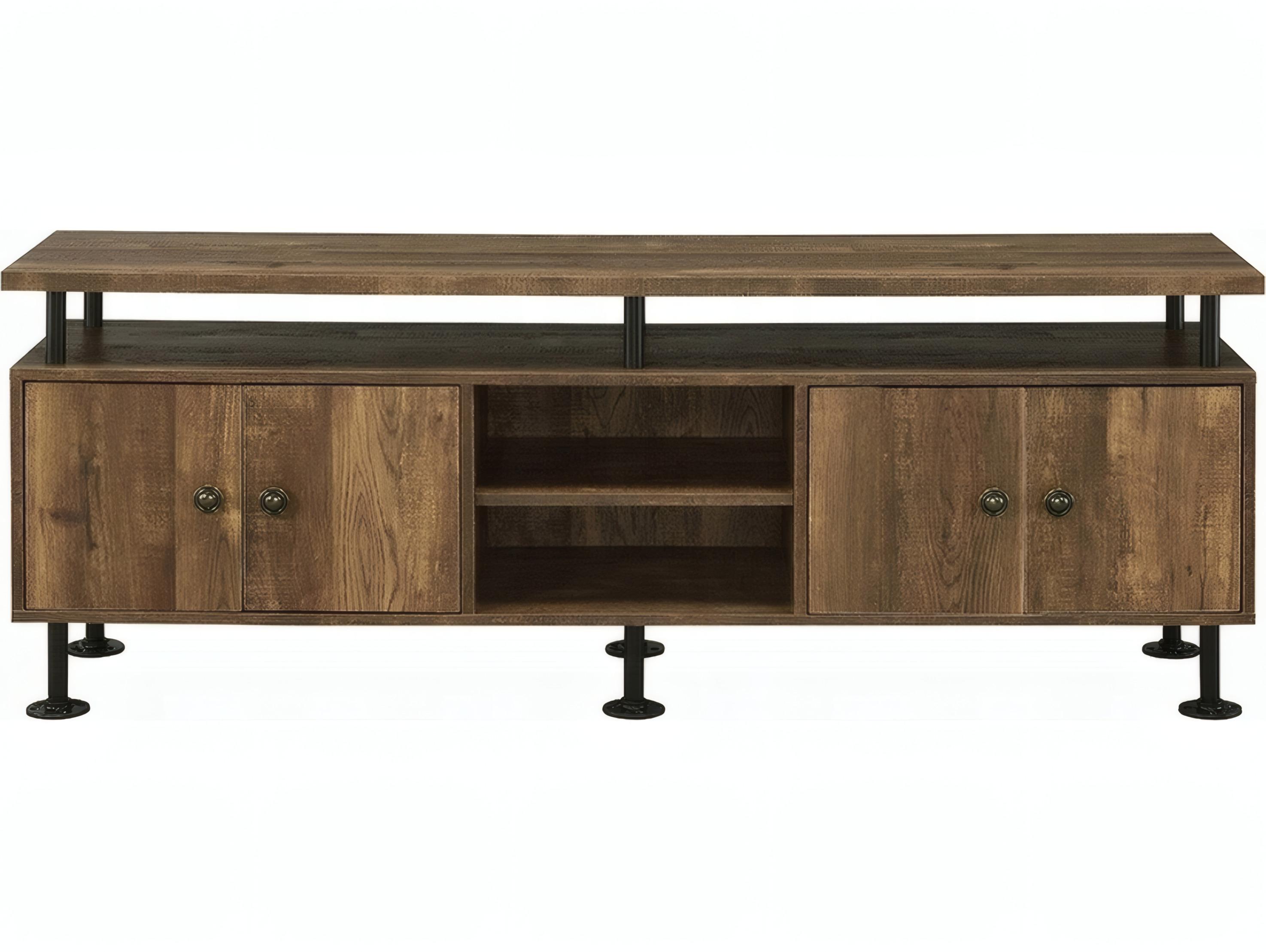 Acme Furniture Ensata Ii 24" Rustic Oak Black Media Console