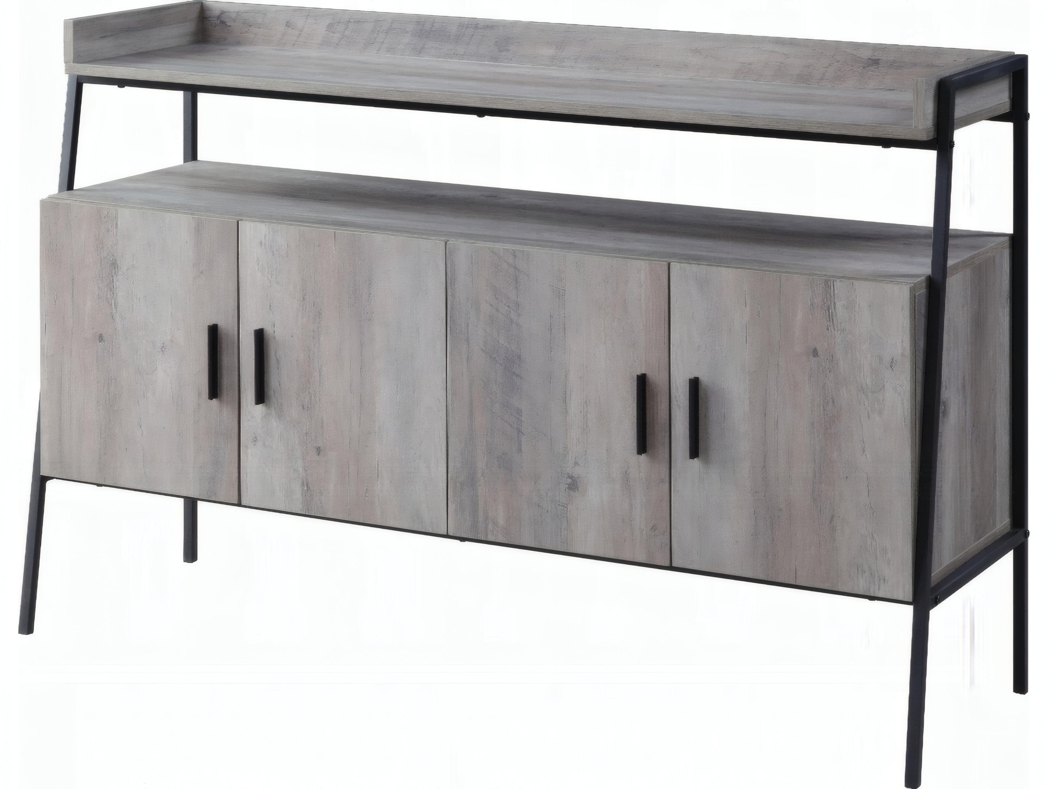 Acme Furniture 52" Gray Oak Black Media Console