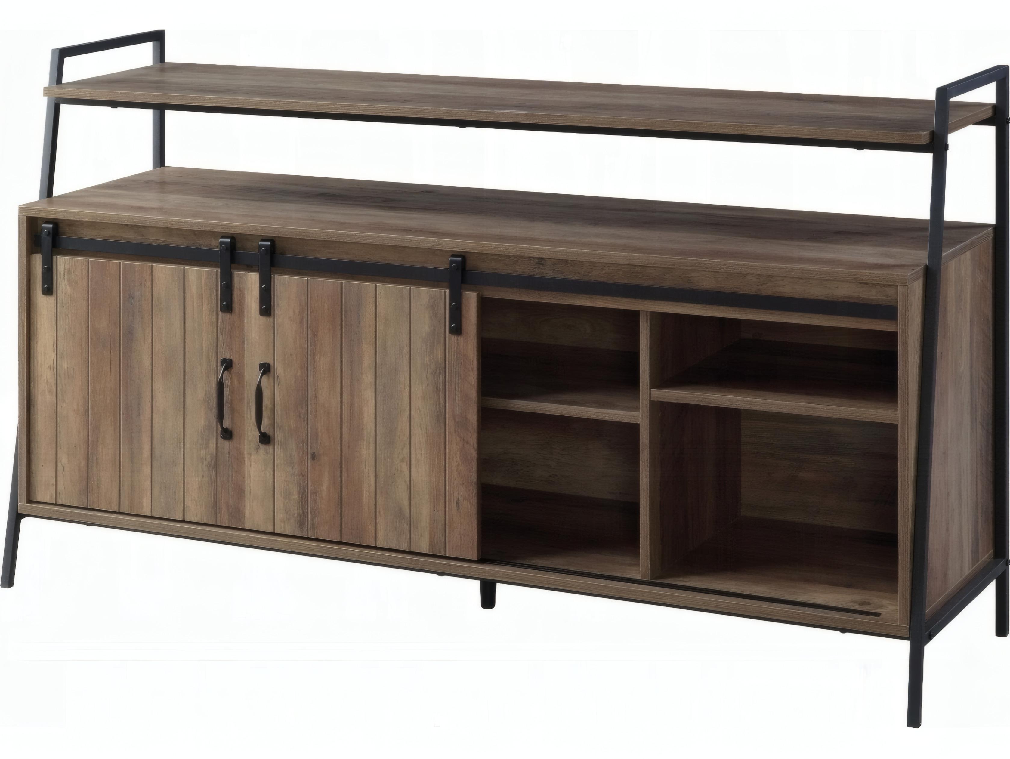 Acme Furniture 60" Rustic Oak Black Media Console