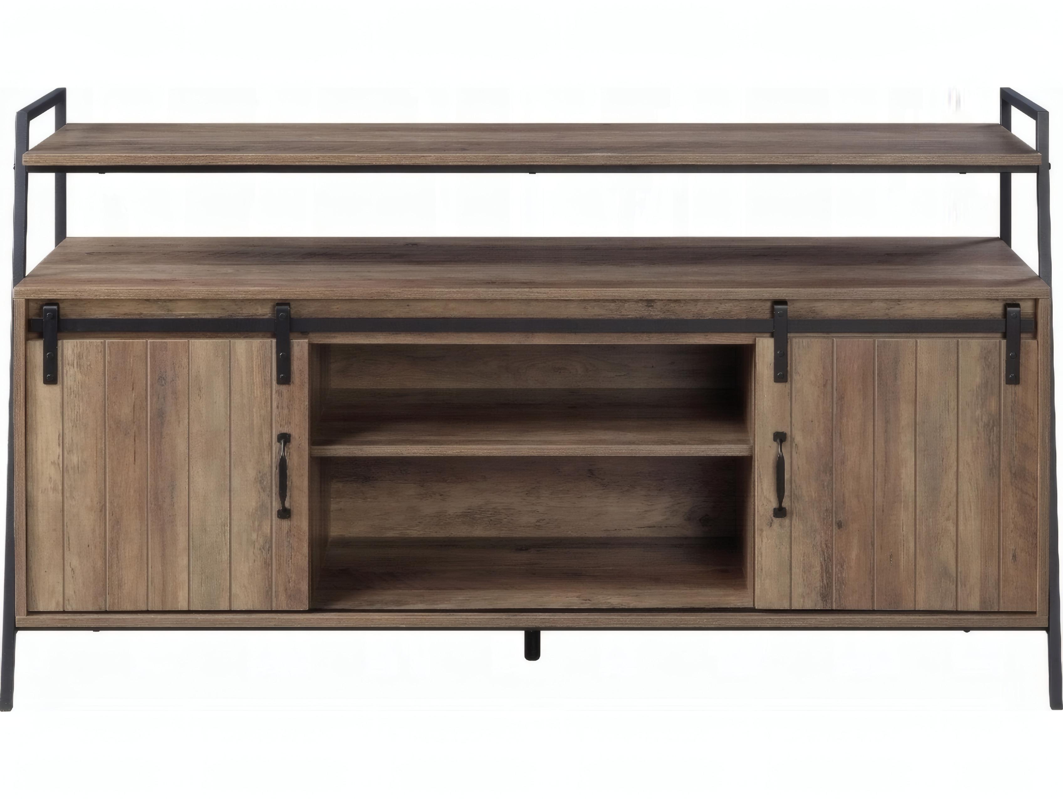 Acme Furniture 60" Rustic Oak Black Media Console