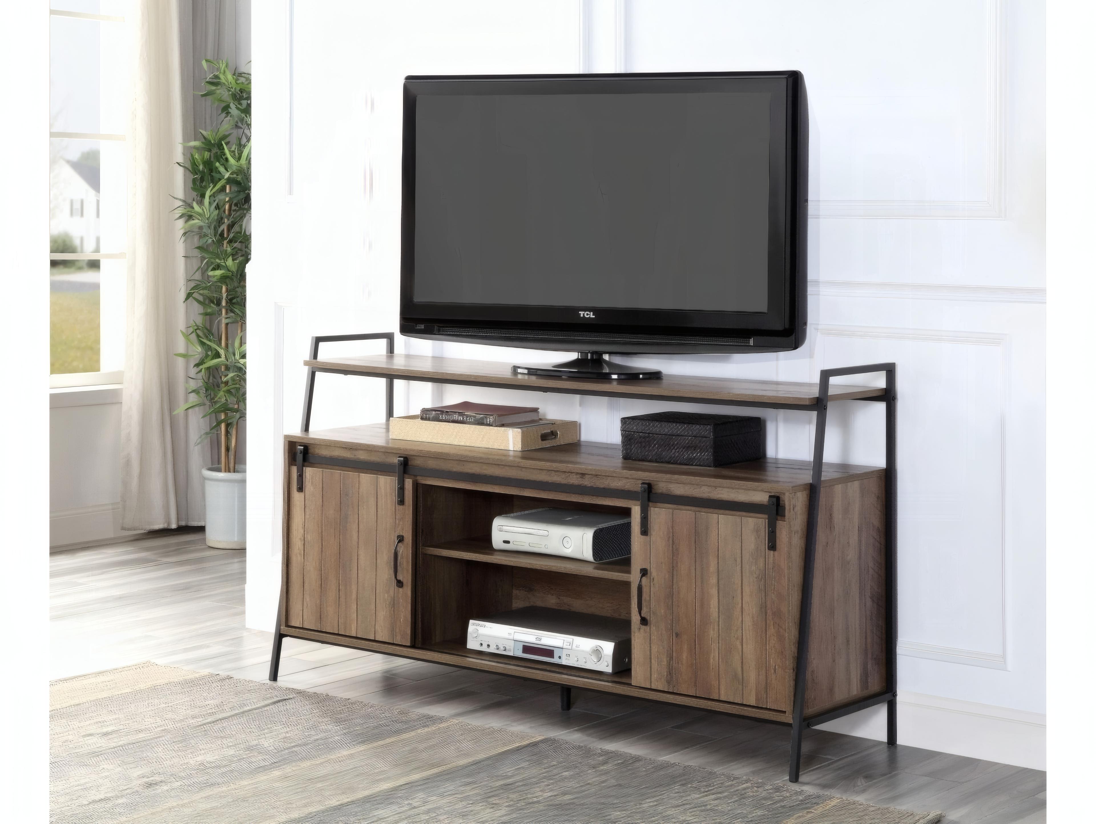 Acme Furniture 60" Rustic Oak Black Media Console