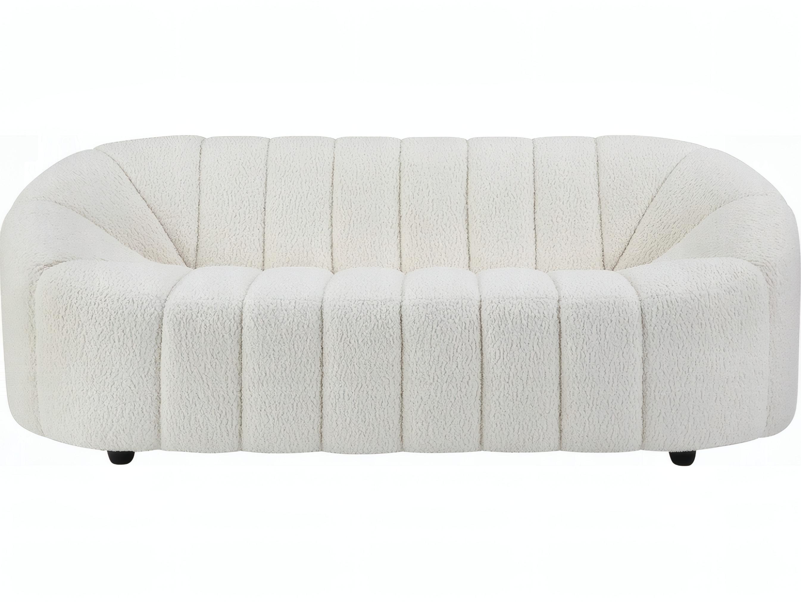 Acme Furniture Osmash White Teddy Sherpa Upholstered Sofa
