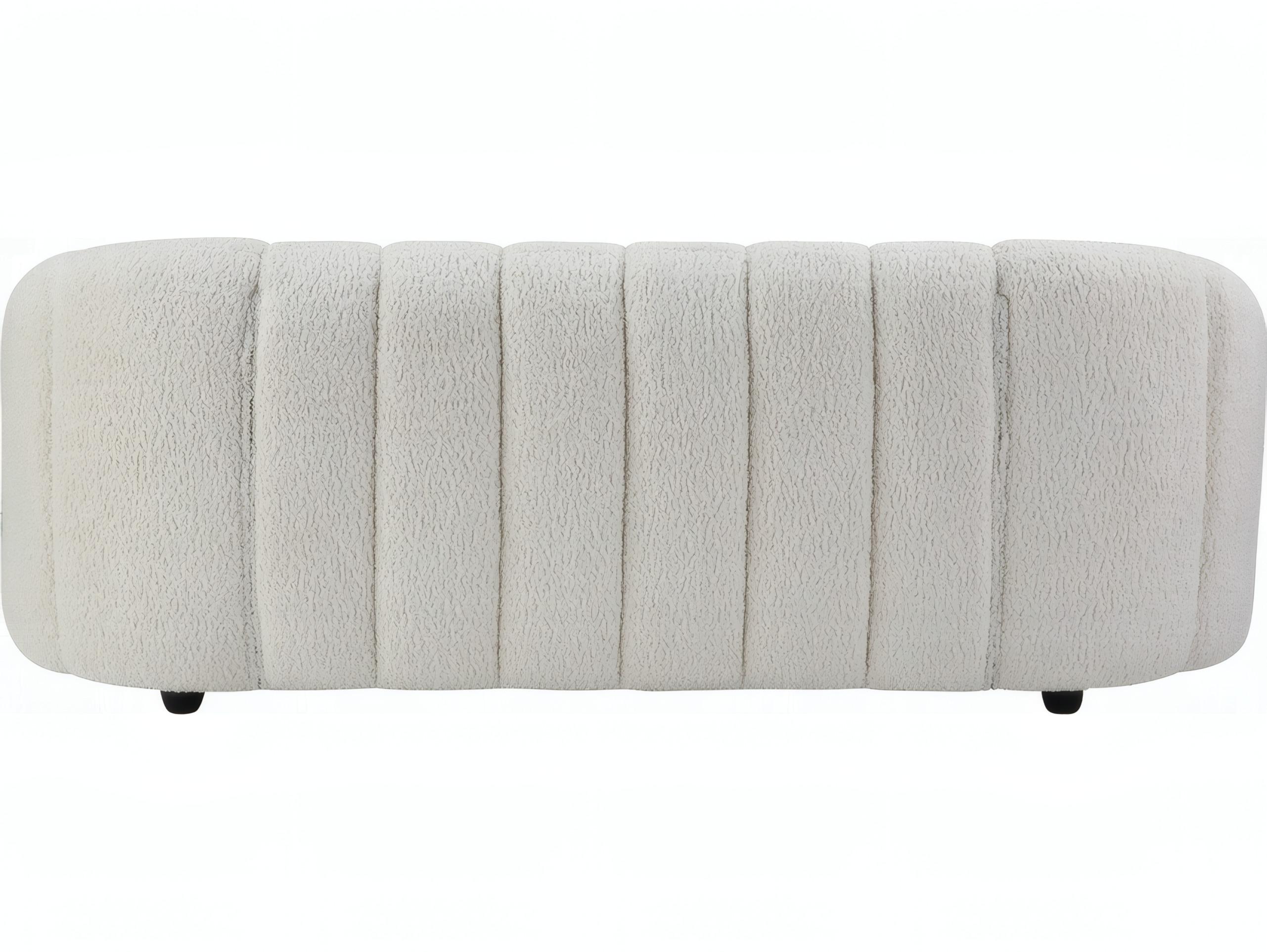 Acme Furniture Osmash White Teddy Sherpa Upholstered Sofa