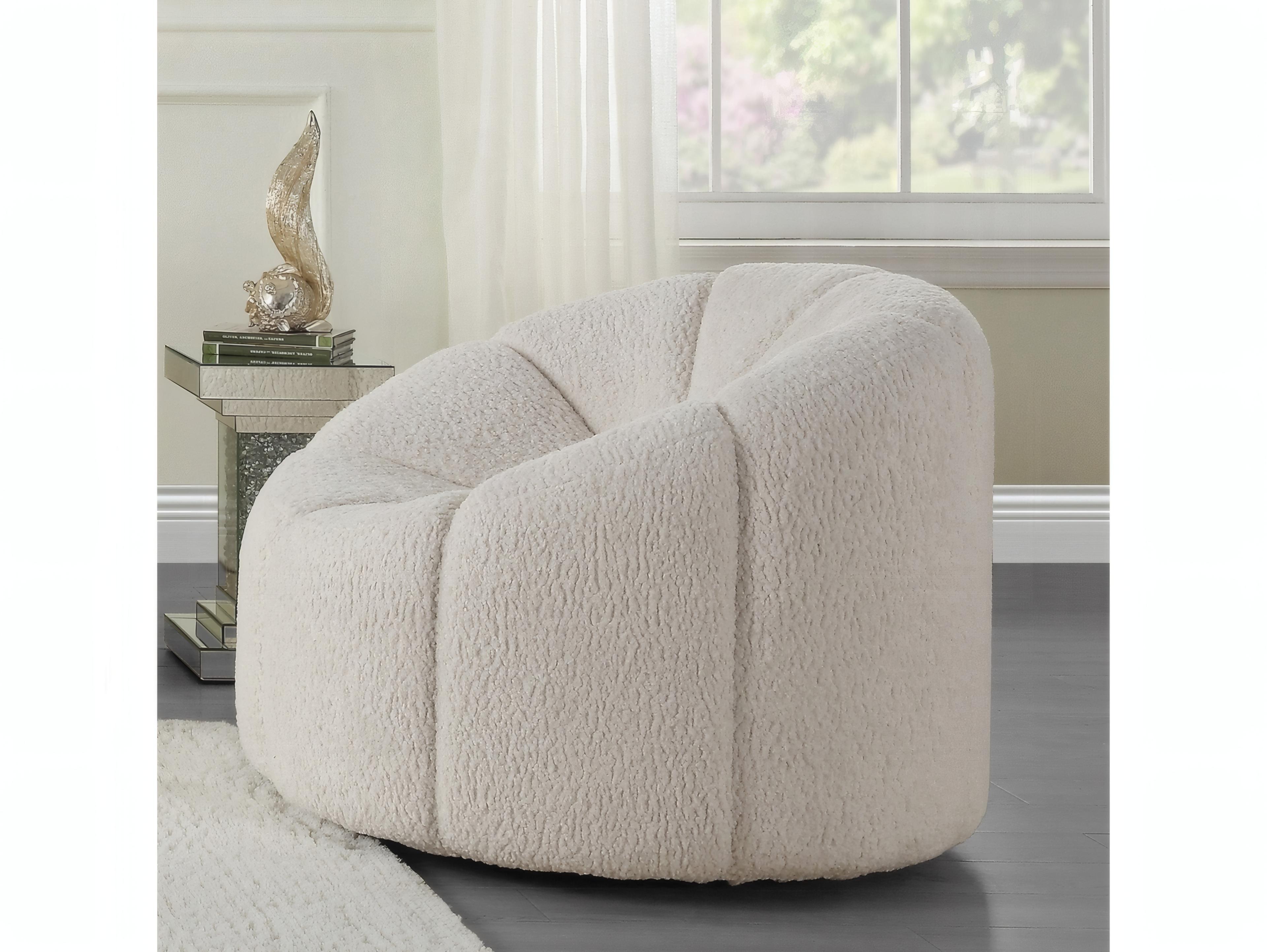 Acme Furniture Osmash Swivel White Accent Chair