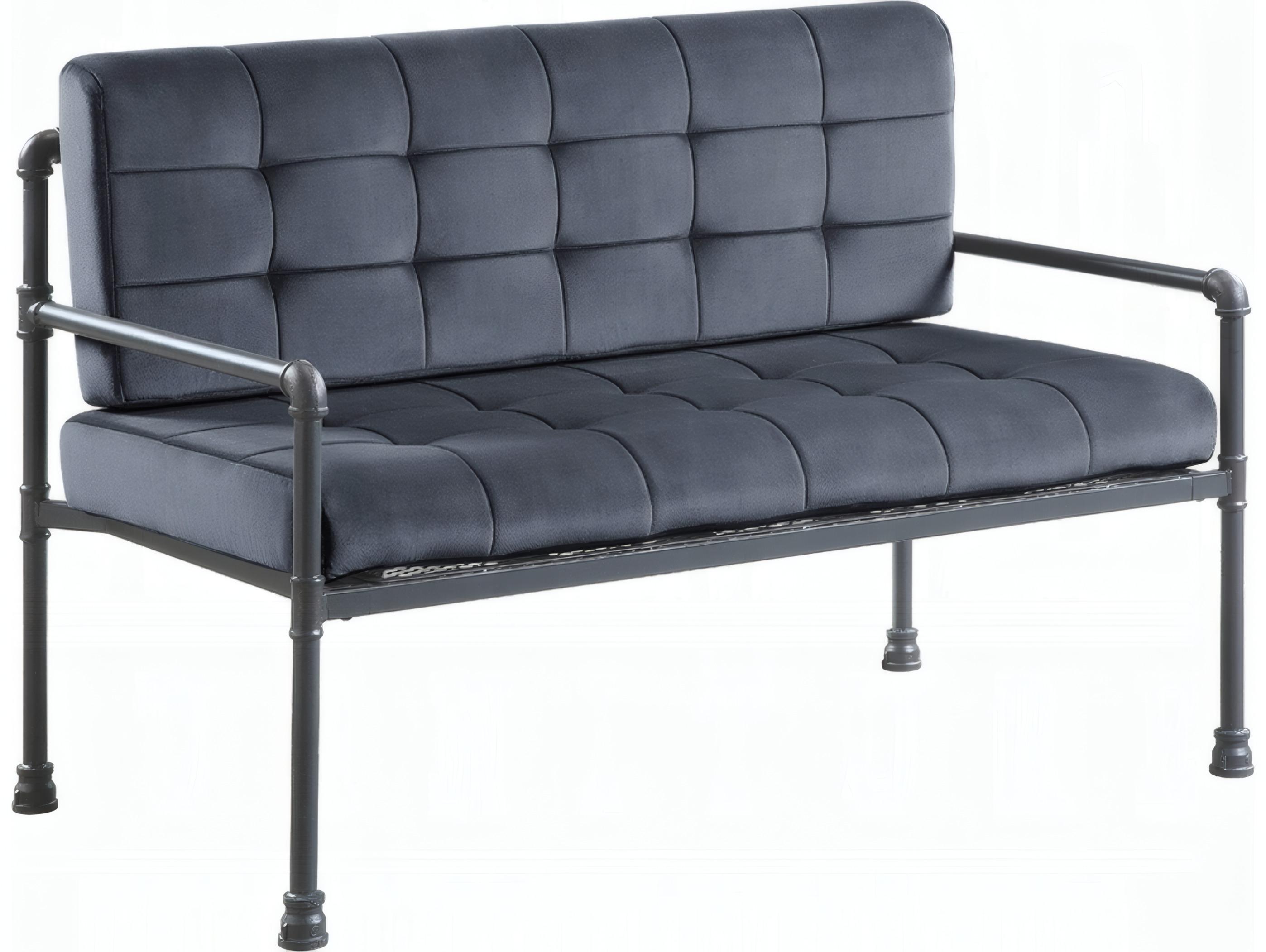 Acme Furniture Brantley Gray Velvet Sandy Upholstered Loveseat