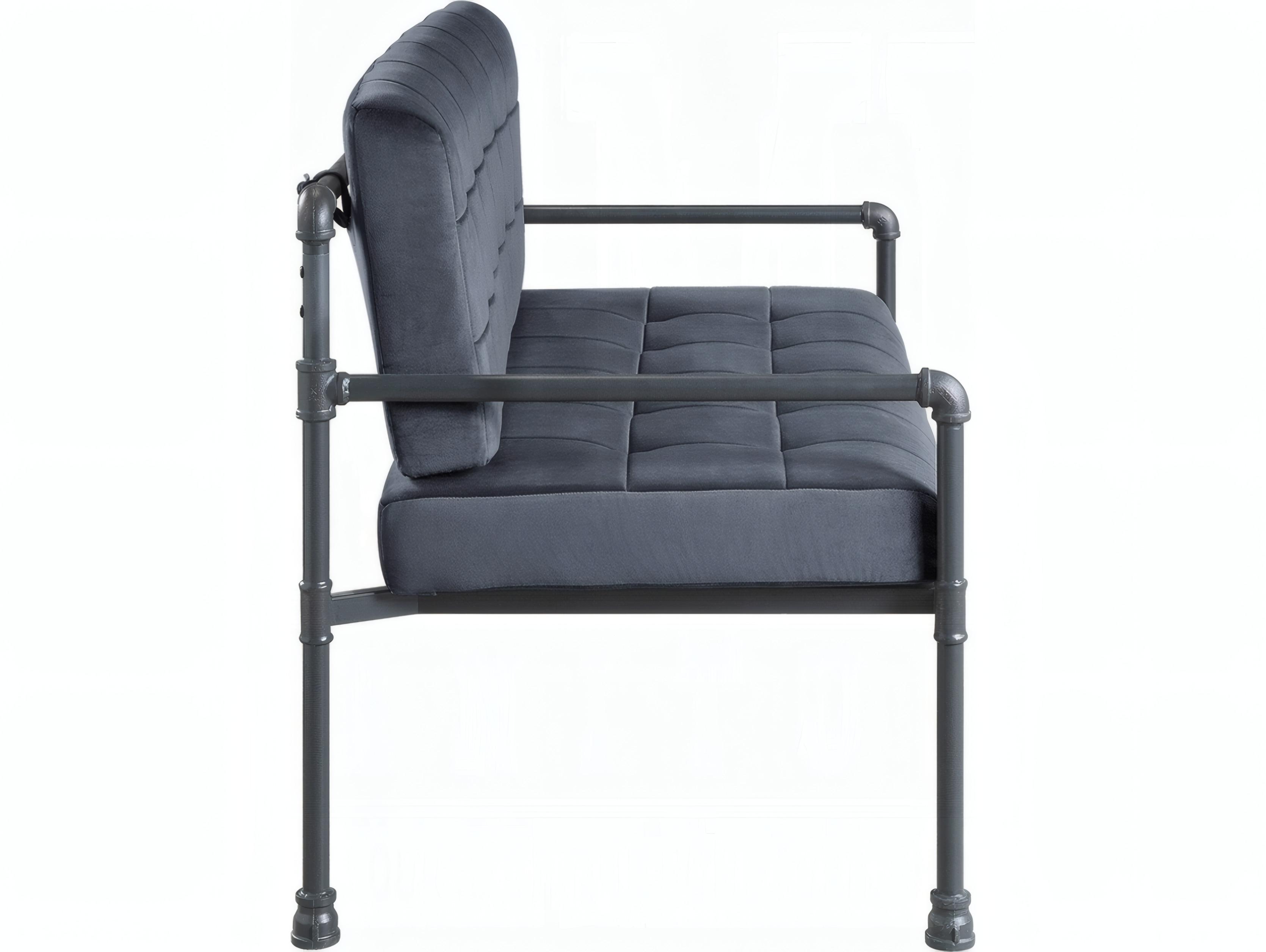 Acme Furniture Brantley Gray Velvet Sandy Upholstered Loveseat