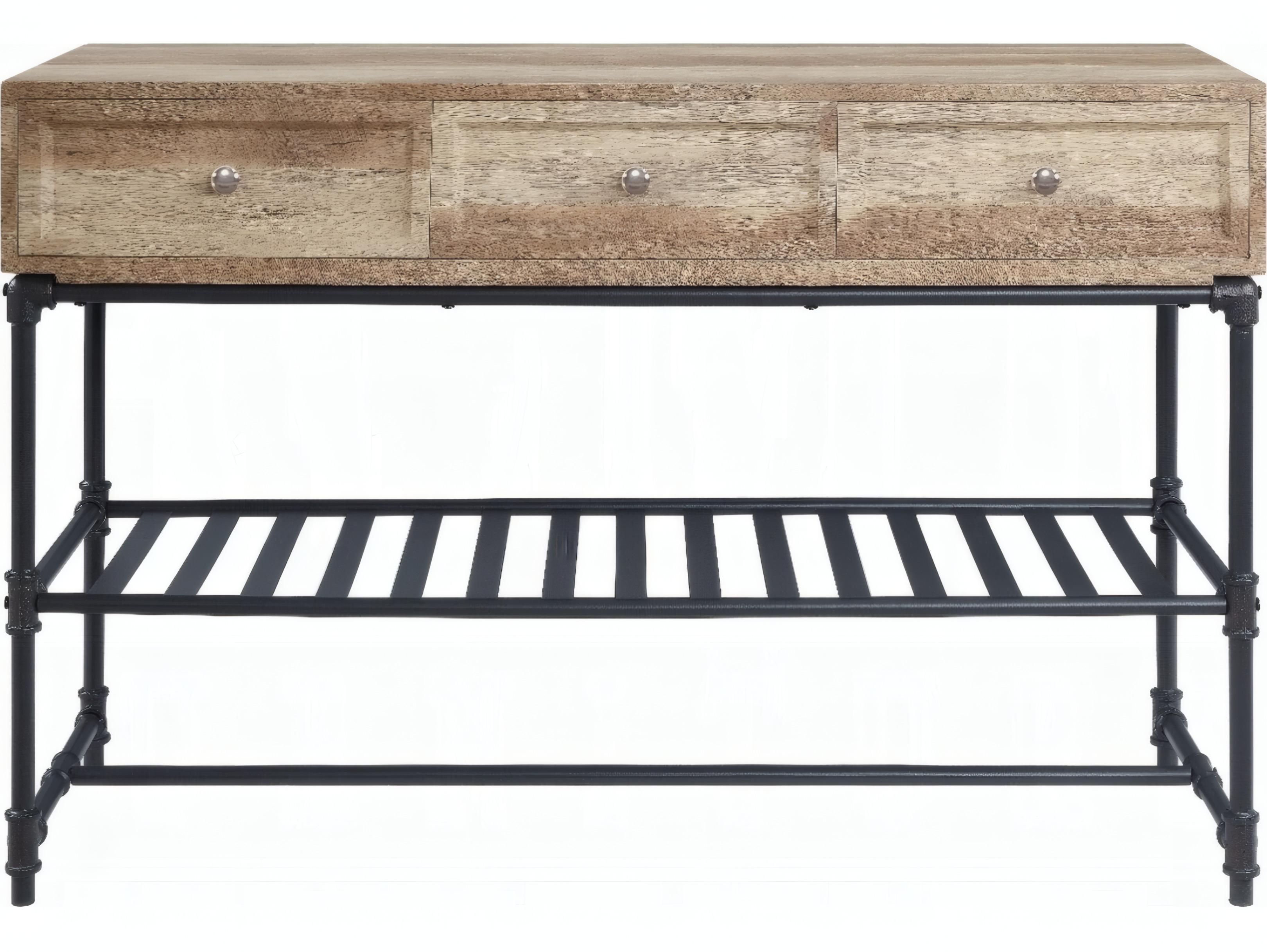 Acme Furniture Brantley Rectangular Wood Oak Sandy Black Console Table