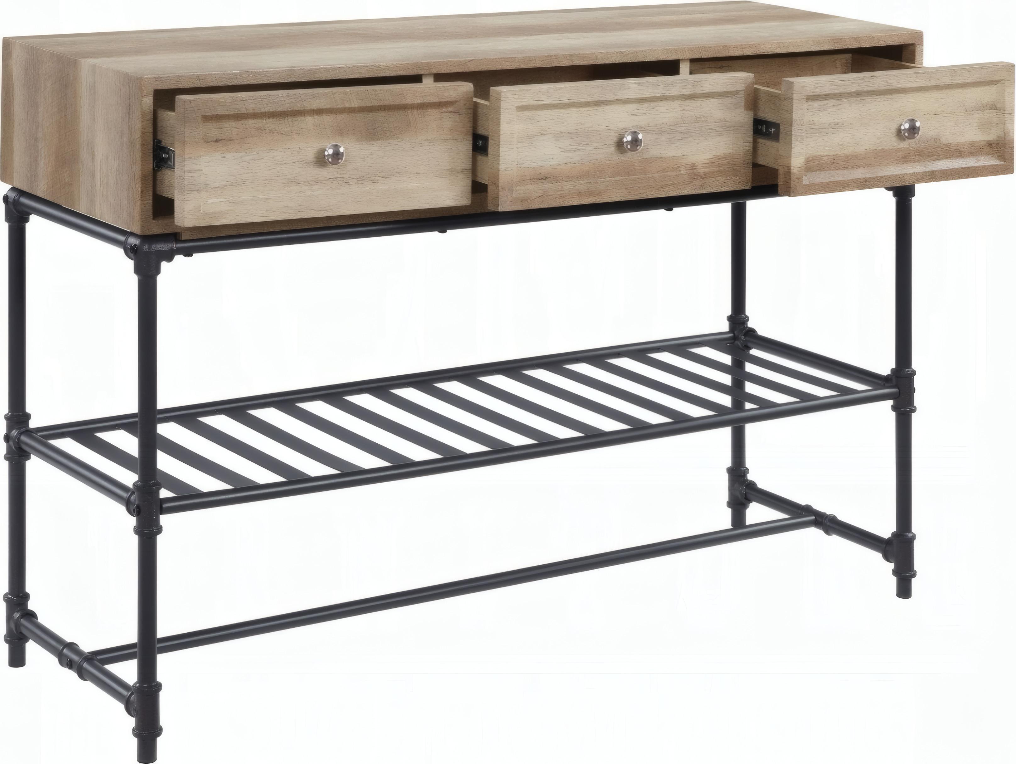 Acme Furniture Brantley Rectangular Wood Oak Sandy Black Console Table