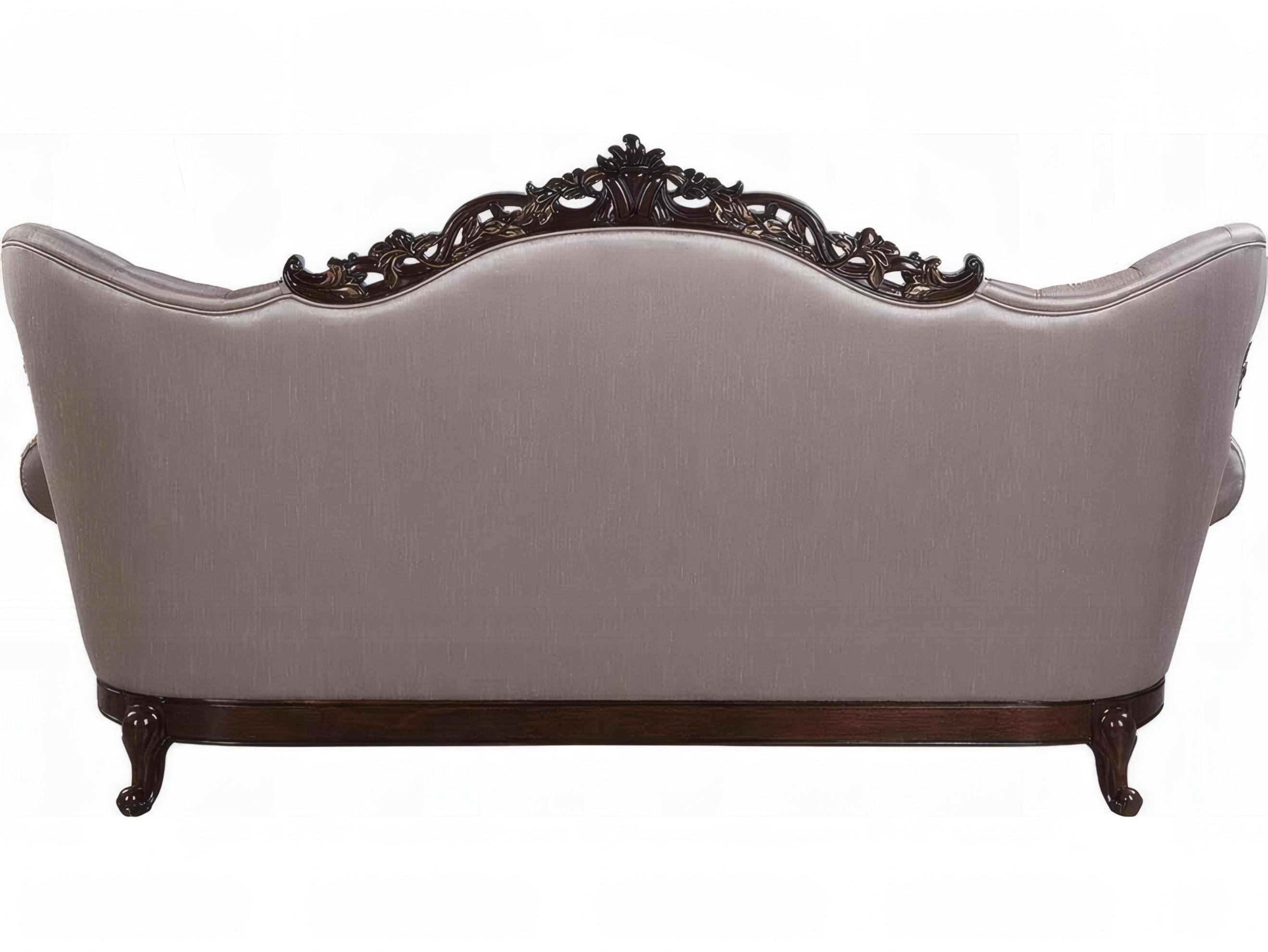 Acme Furniture Benbek Fabric Antique Oak Beige Upholstered Sofa