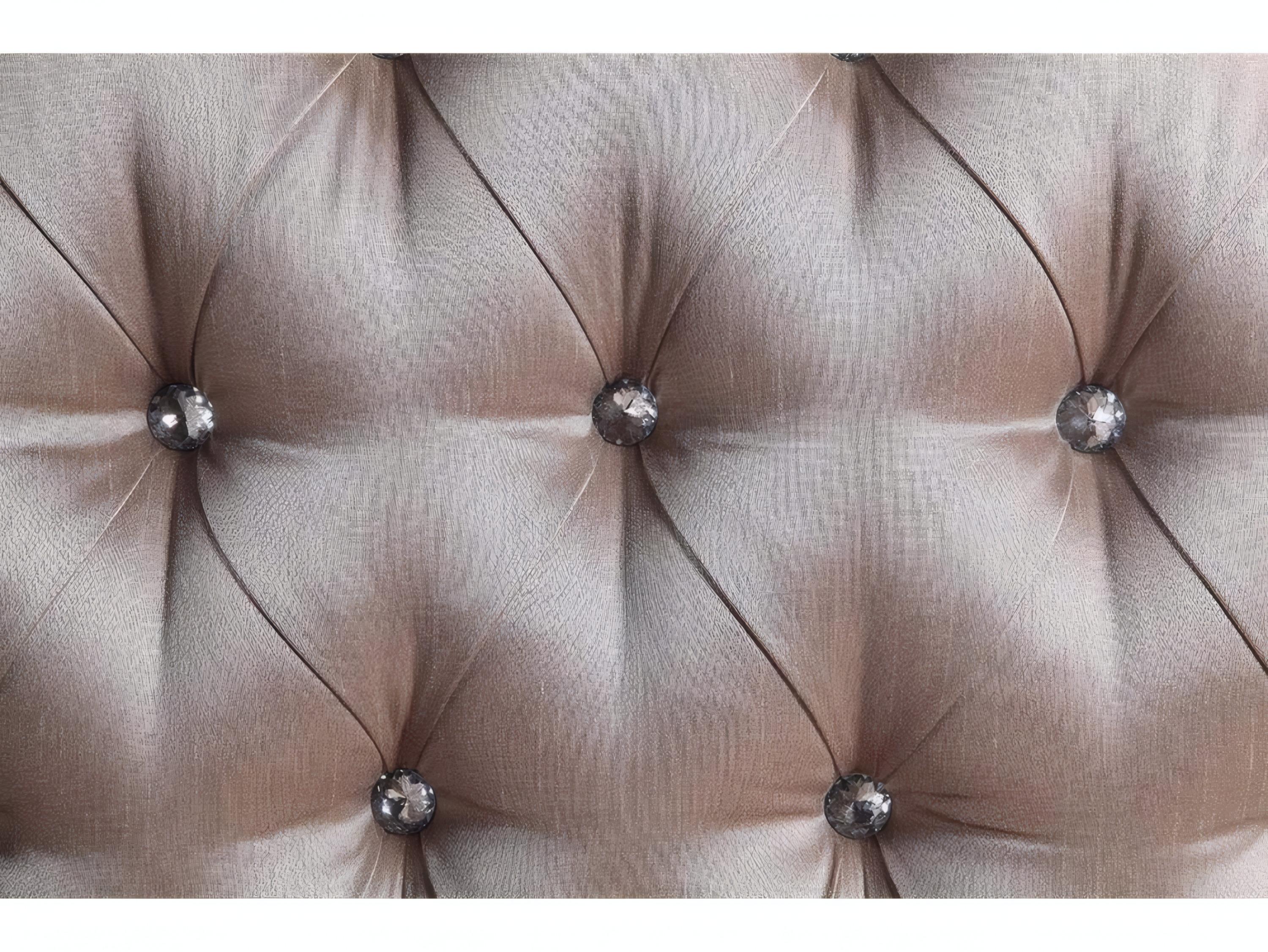 Acme Furniture Benbek Fabric Antique Oak Beige Upholstered Sofa