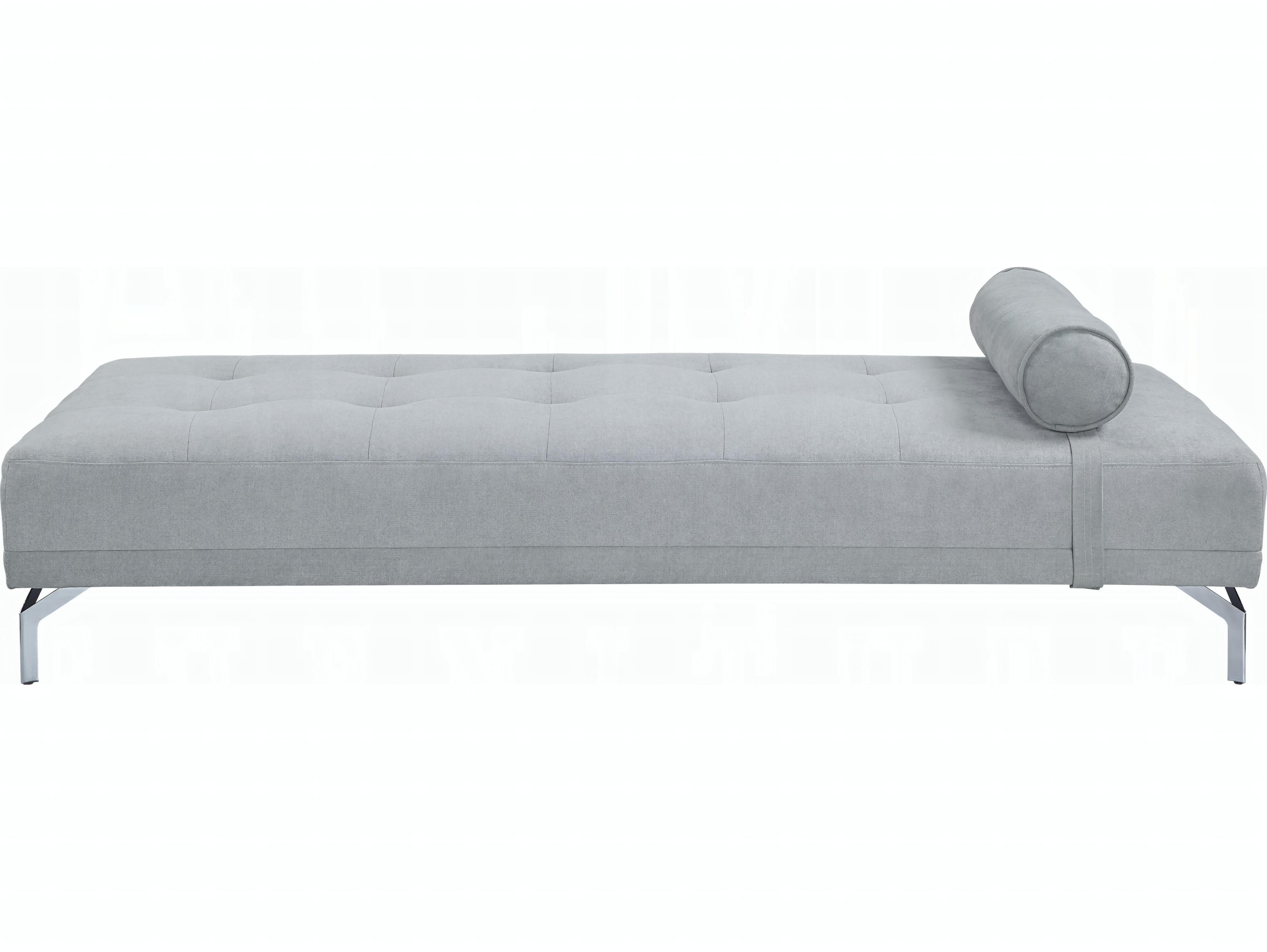 Acme Furniture Gray Melange Velvet Plywood Upholstered Daybed Bed
