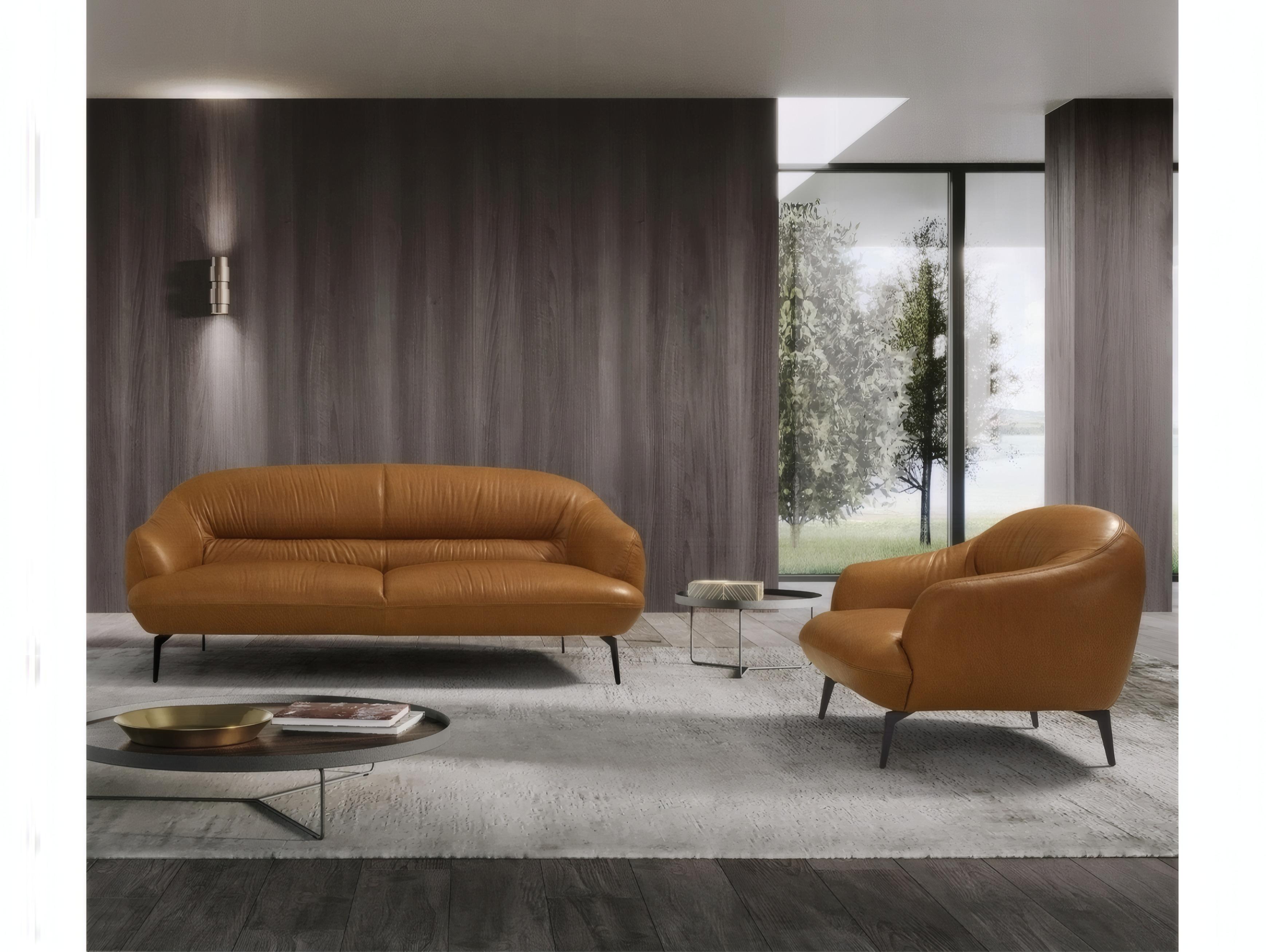 Acme Furniture Leonia Saddle Tan Brown Leather Loveseat