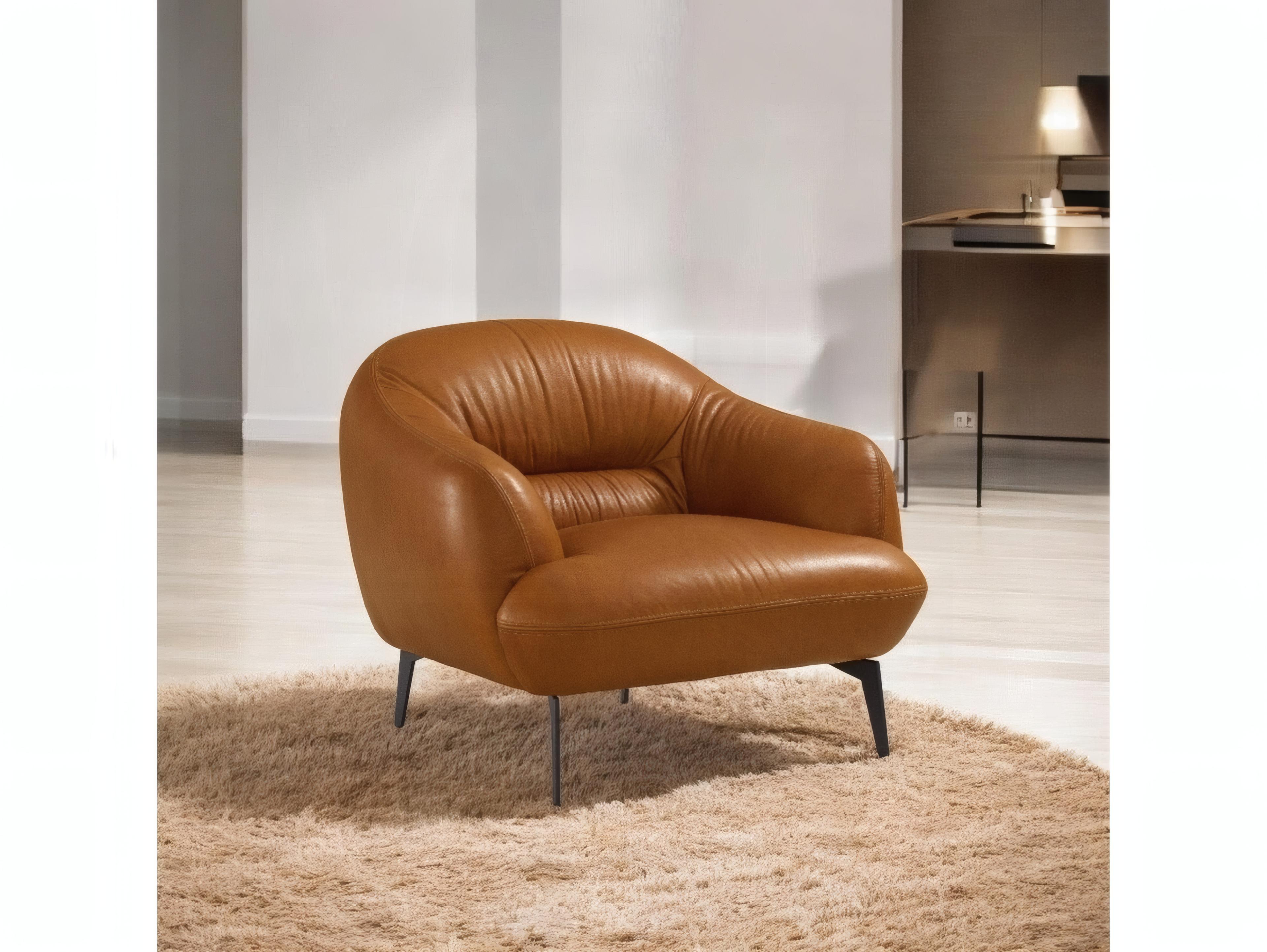 Acme Furniture Leonia Brown Leather Accent Chair
