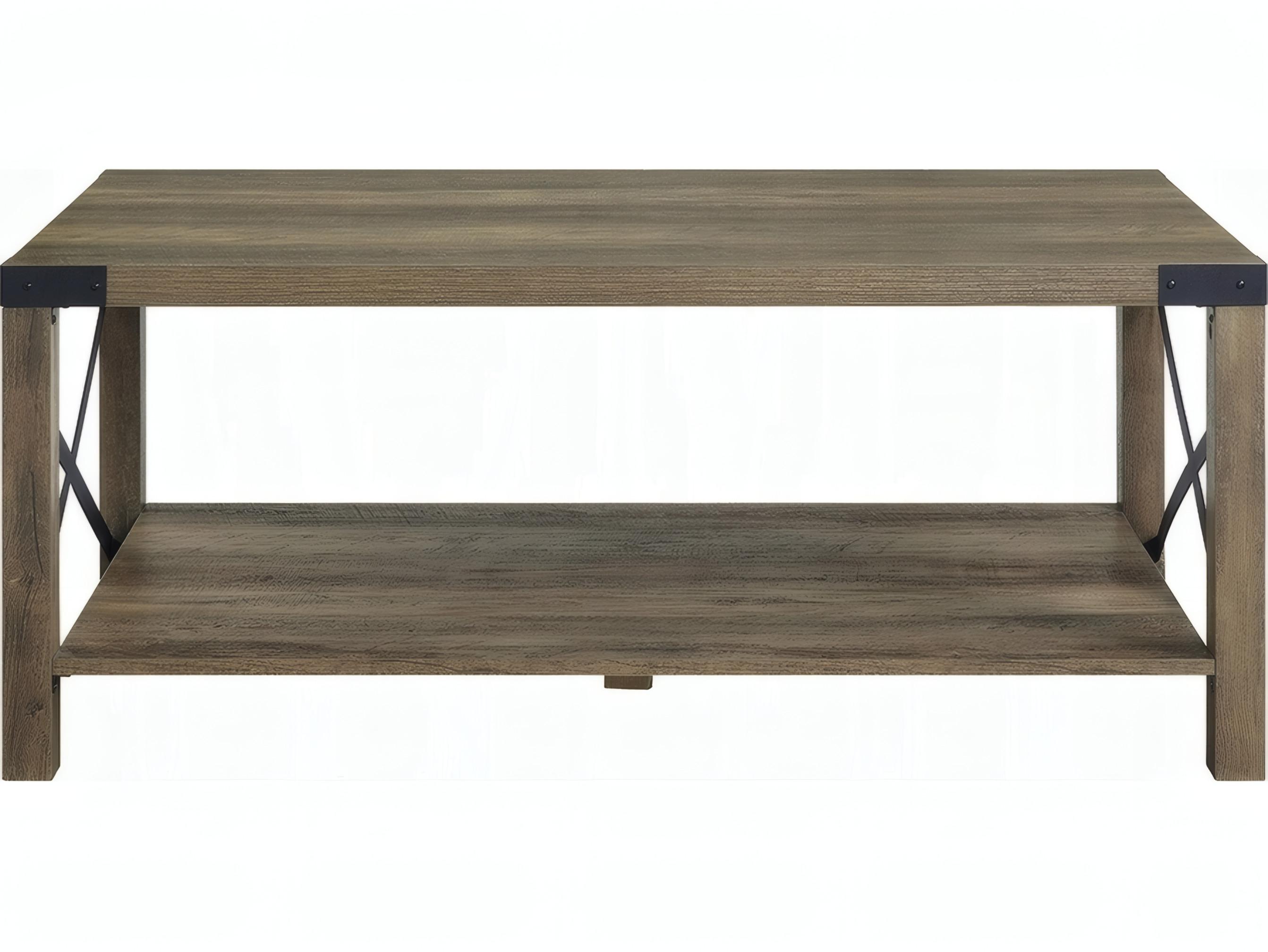 Acme Furniture Abiram Rectangular Wood Rustic Oak Coffee Table