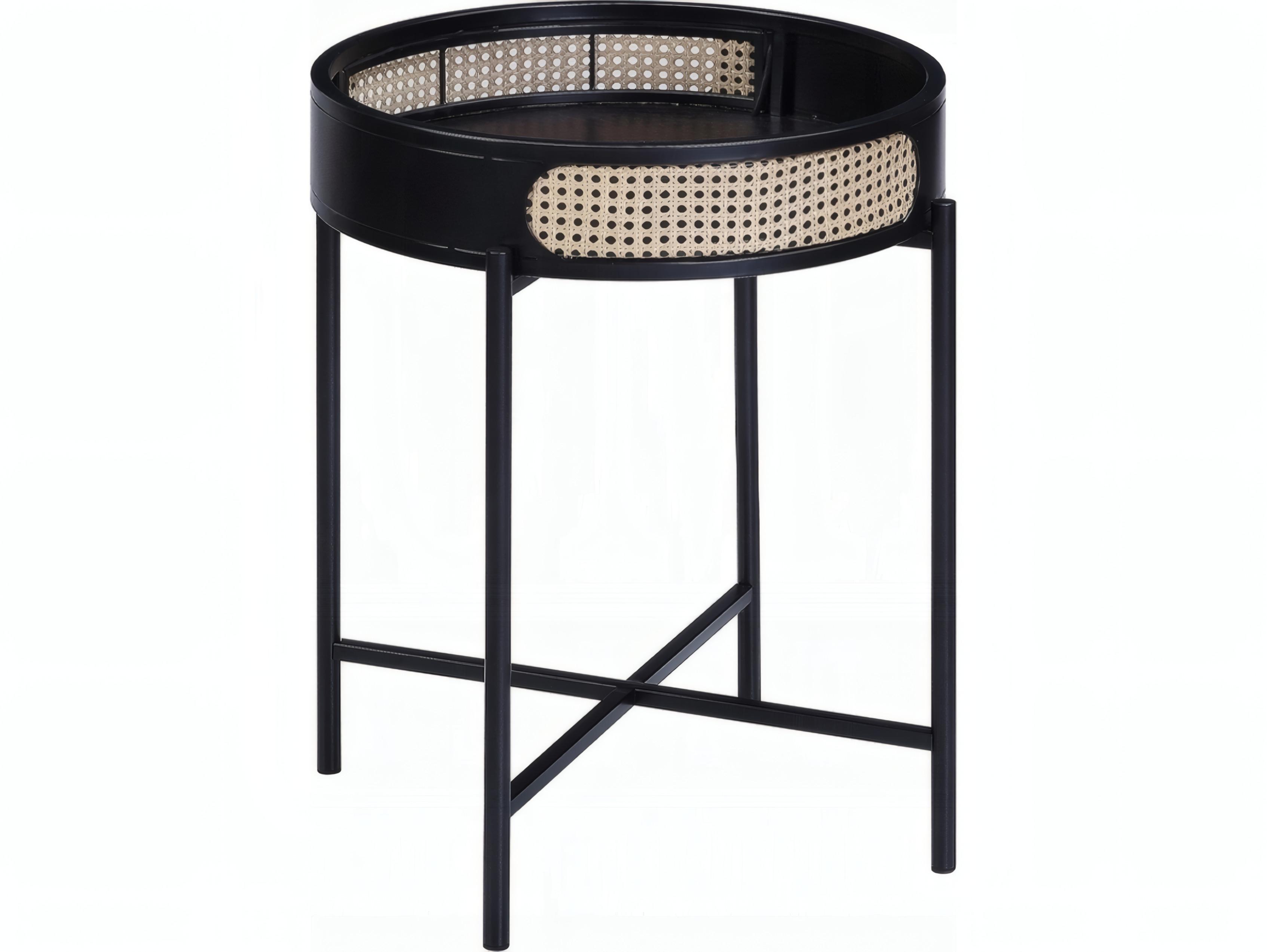Acme Furniture Colson Round Wood Black End Table