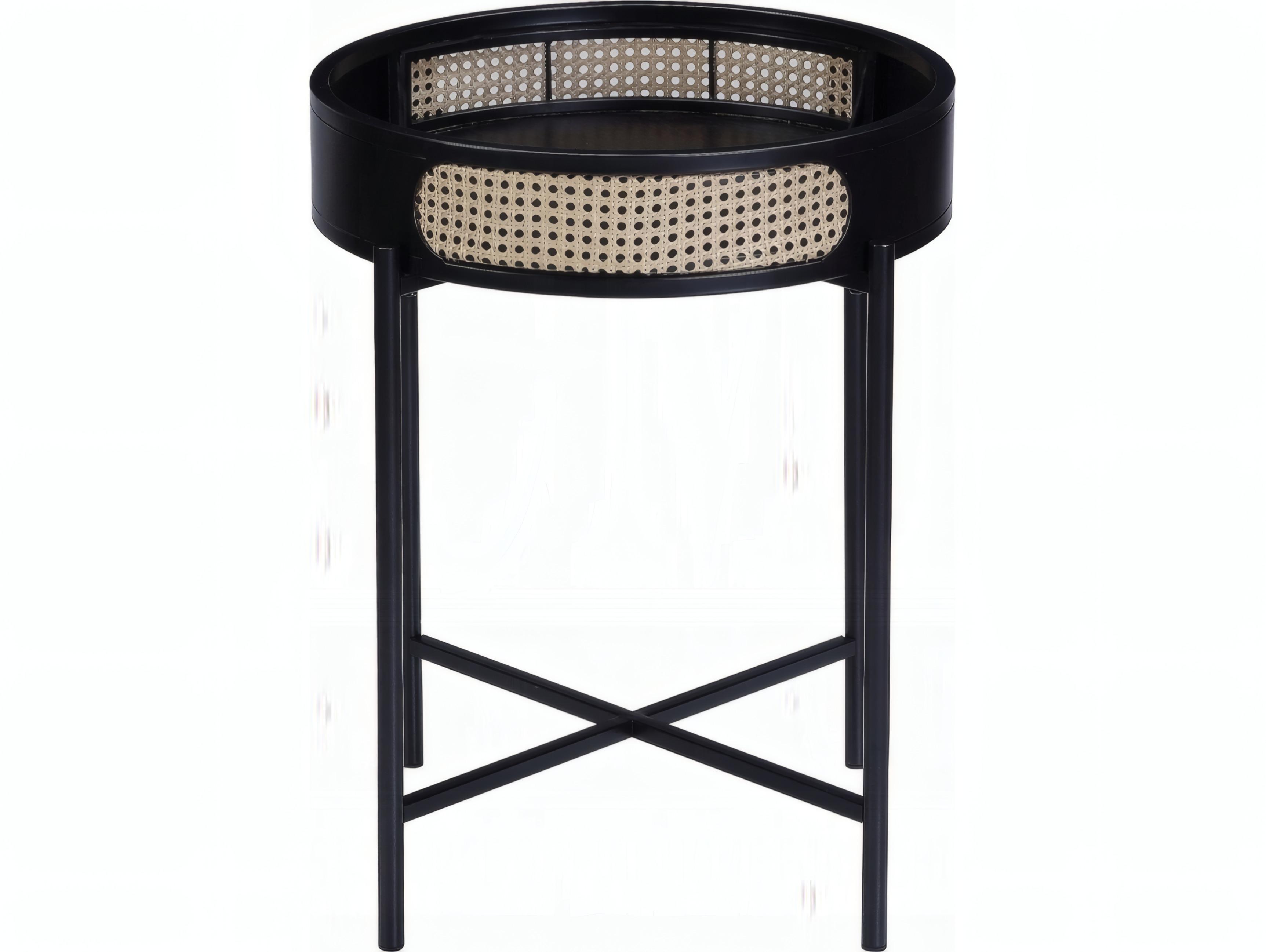 Acme Furniture Colson Round Wood Black End Table