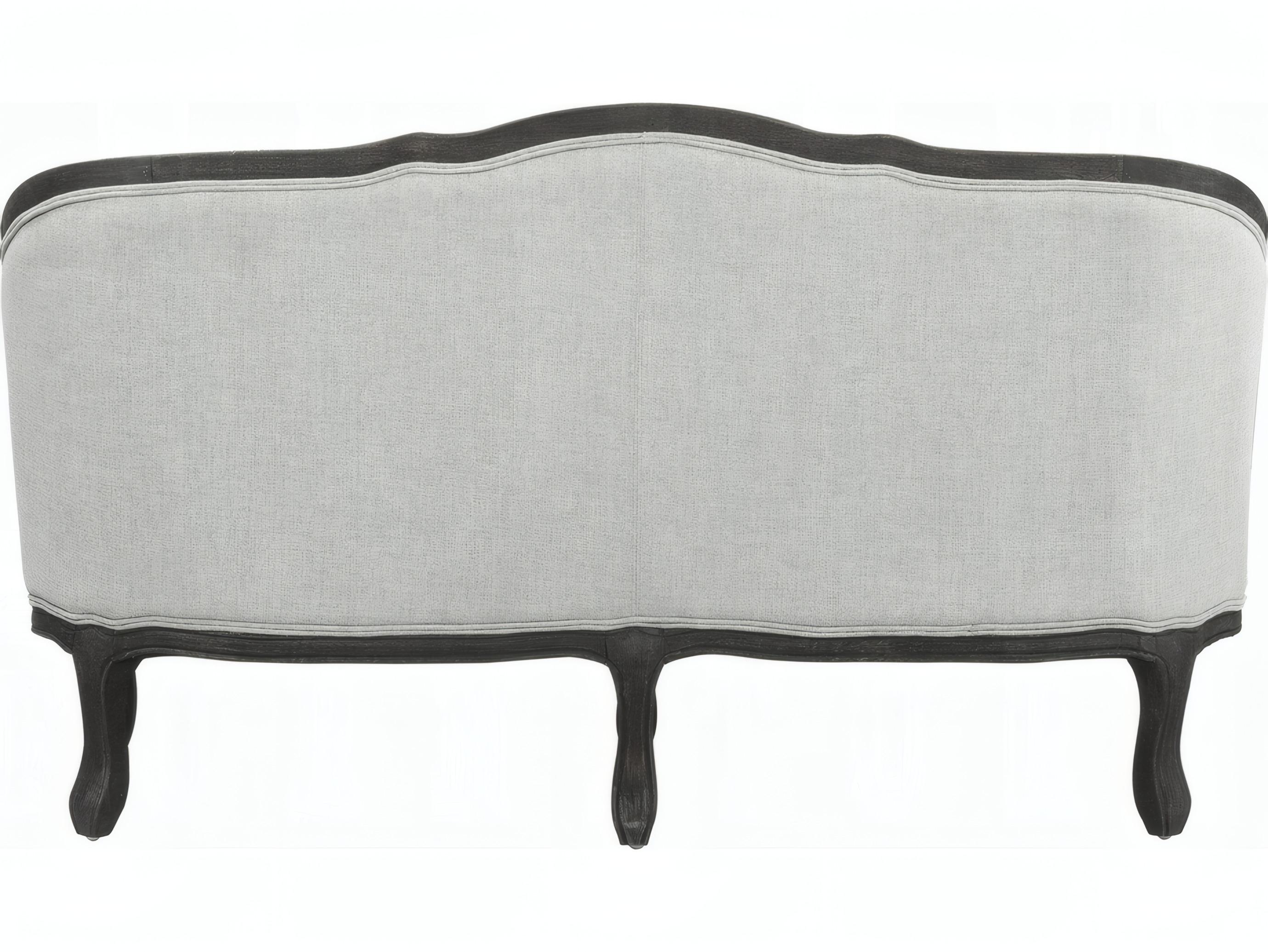 Acme Furniture Samael Gray Linen Dark Brown Upholstered Loveseat