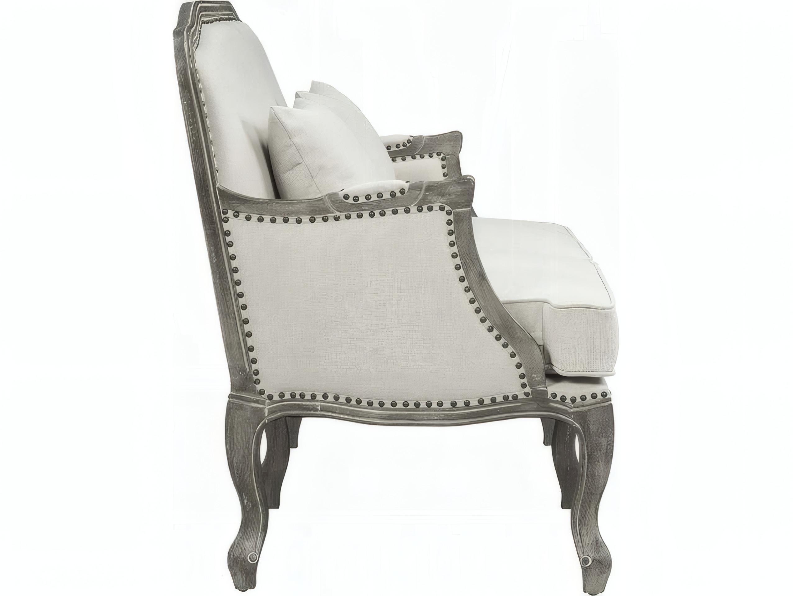 Acme Furniture Tania Cream Linen Brown Upholstered Sofa