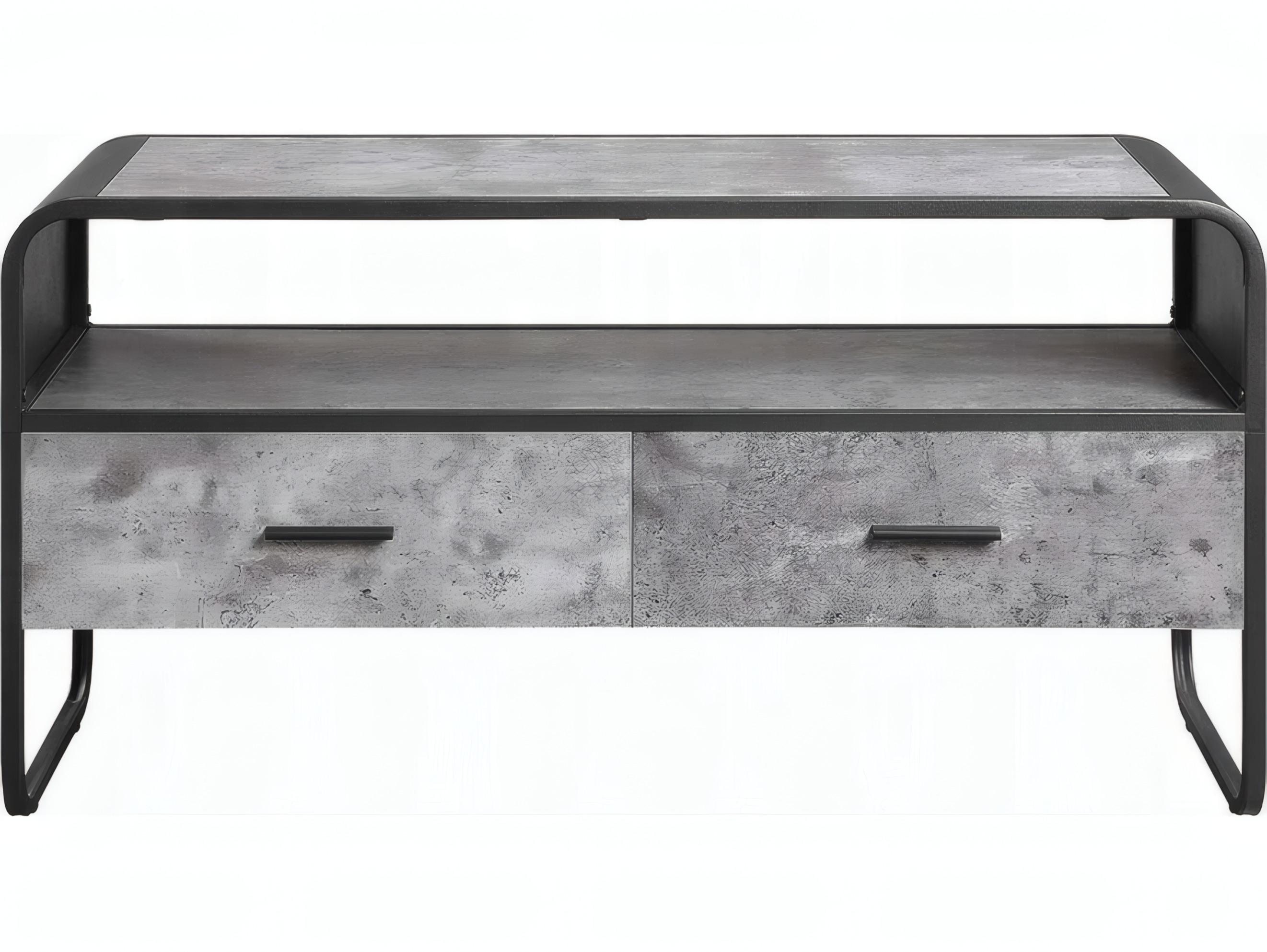Acme Furniture Raziela 39" Concrete Gray Black Media Console