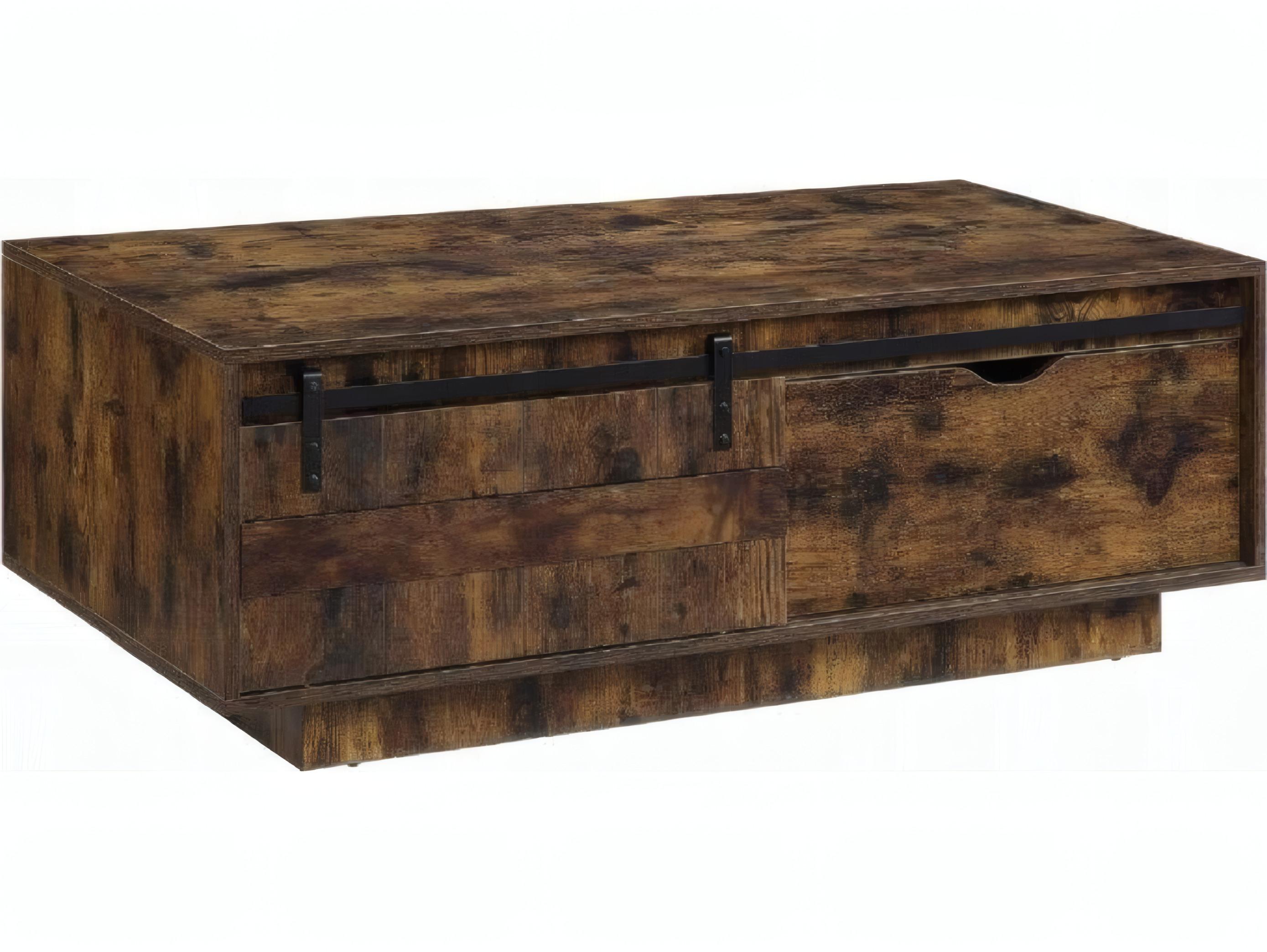 Acme Furniture Bellarosa Rectangular Wood Rustic Oak Coffee Table