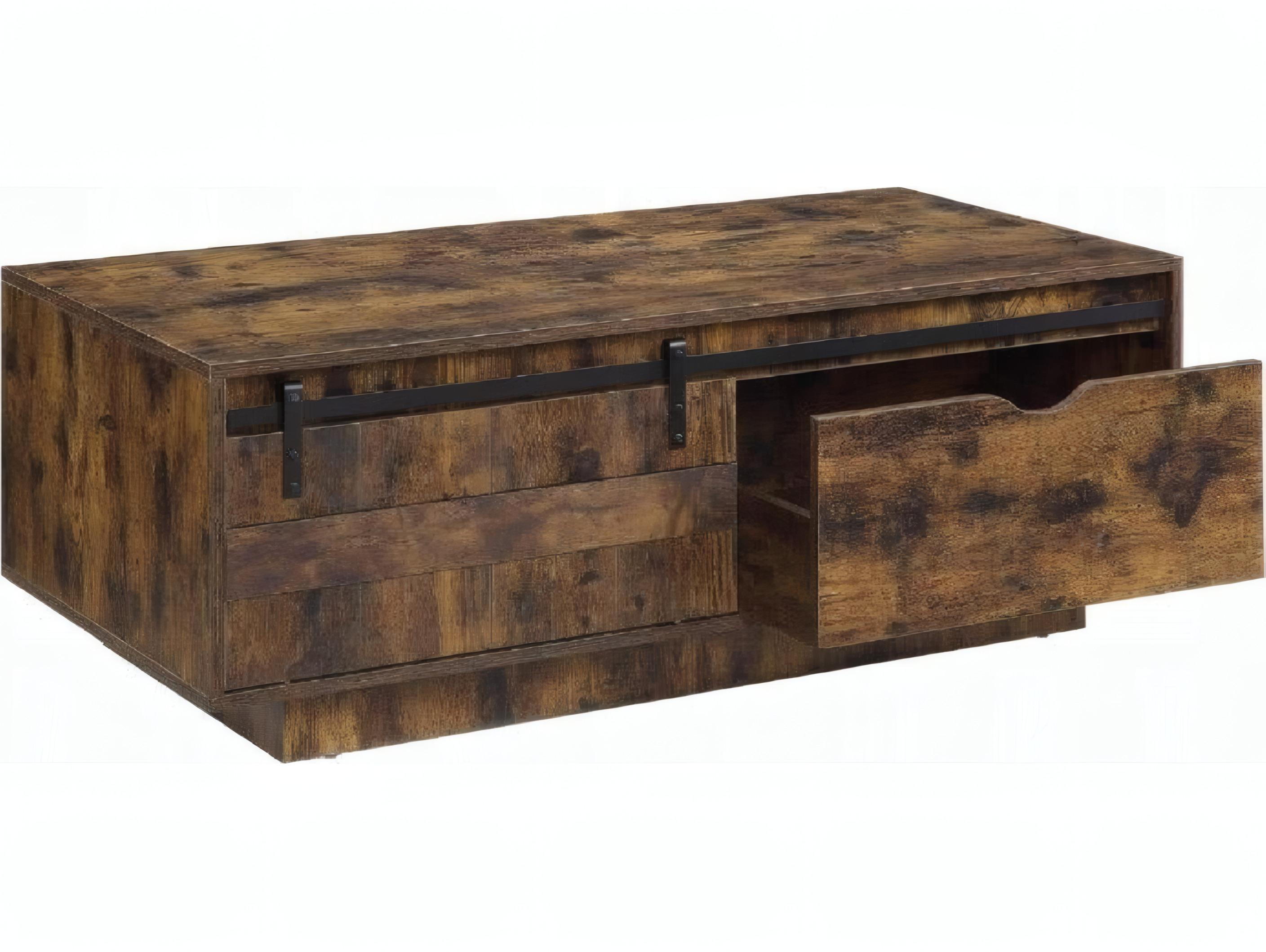 Acme Furniture Bellarosa Rectangular Wood Rustic Oak Coffee Table