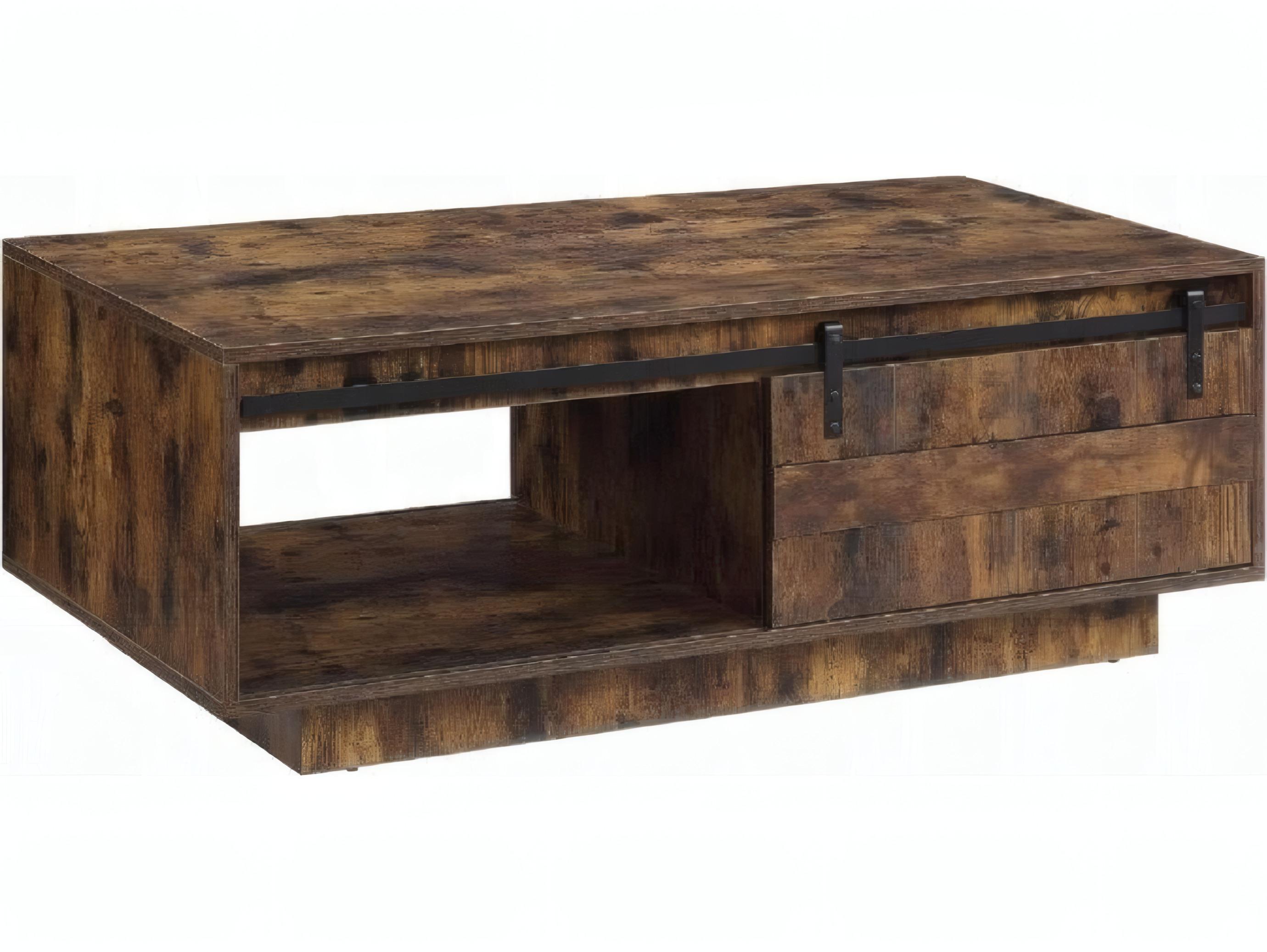 Acme Furniture Bellarosa Rectangular Wood Rustic Oak Coffee Table