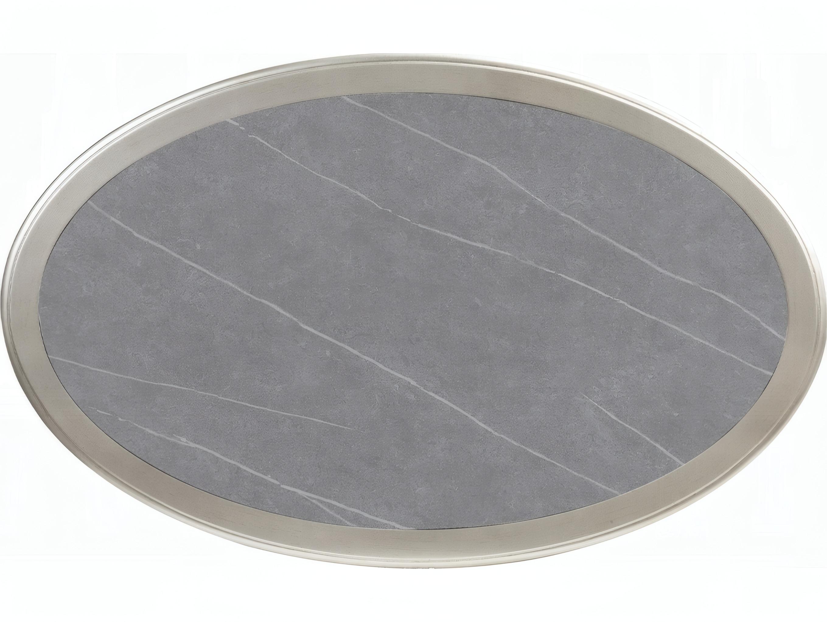 Acme Furniture Kasa Oval Sintered Stone Champagne Coffee Table