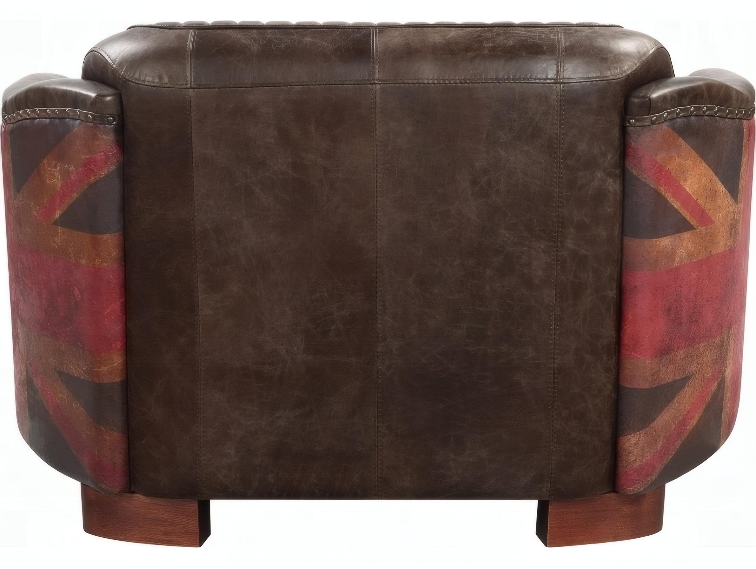 Acme Furniture Brancaster Antique Slate Brown Leather Loveseat