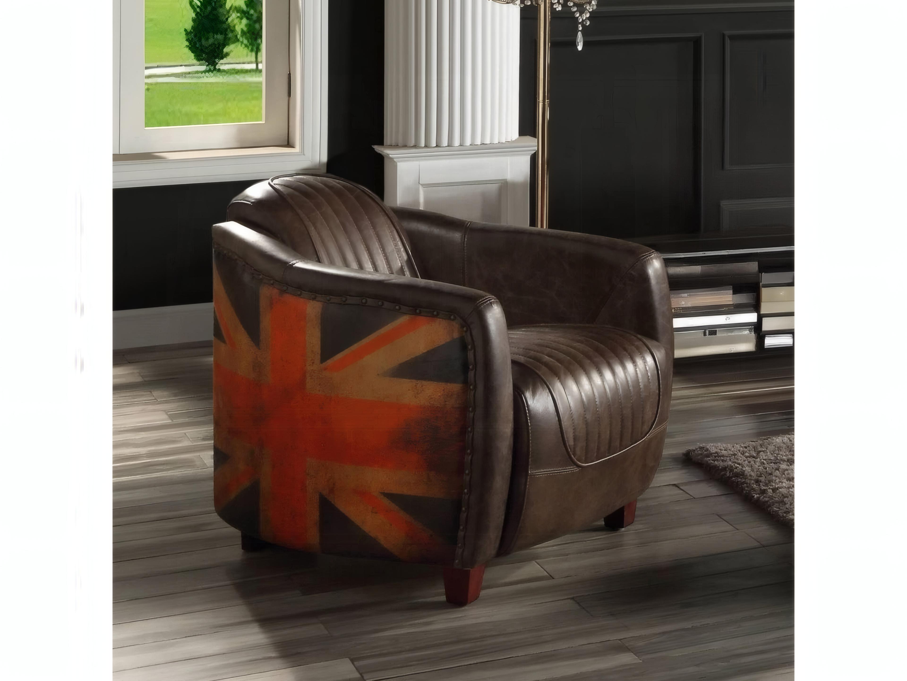 Acme Furniture Brancaster Brown Leather Accent Chair