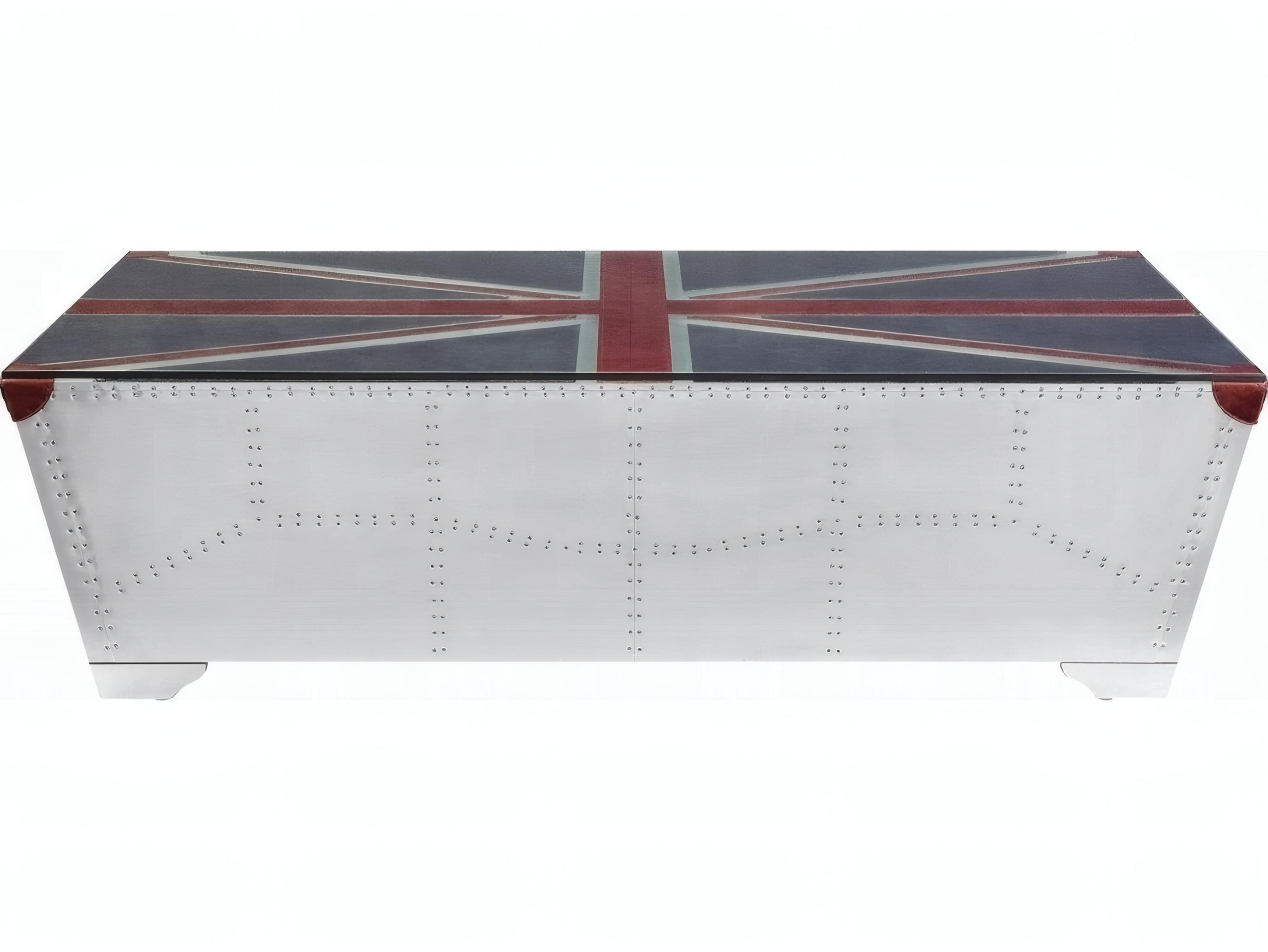 Acme Furniture Brancaster Rectangular Glass Aluminum Coffee Table