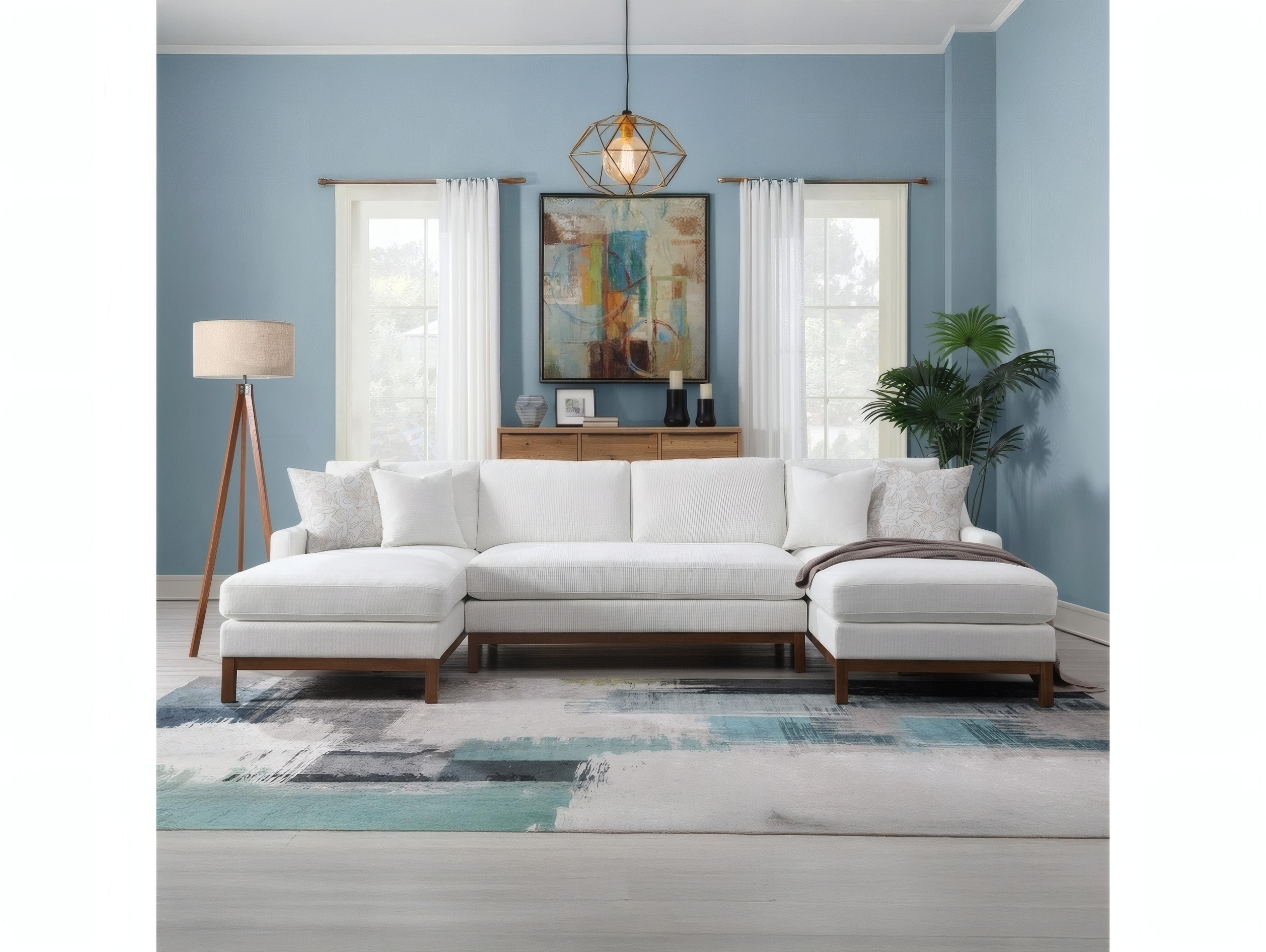 Acme Furniture Valiant Cream Upholstered Sectional Sofa