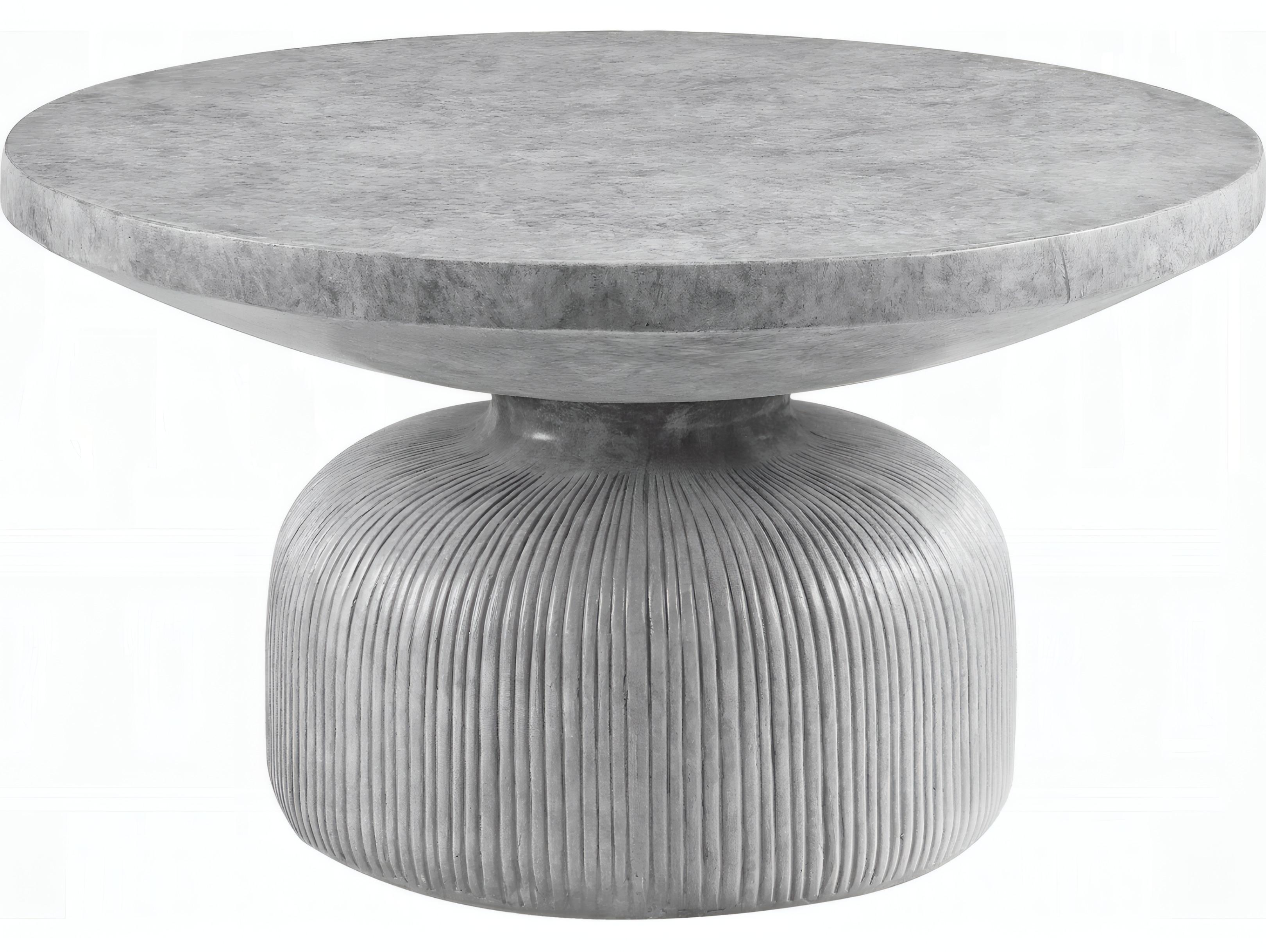 Acme Furniture Laddie Round Cement Weathered Gray Coffee Table