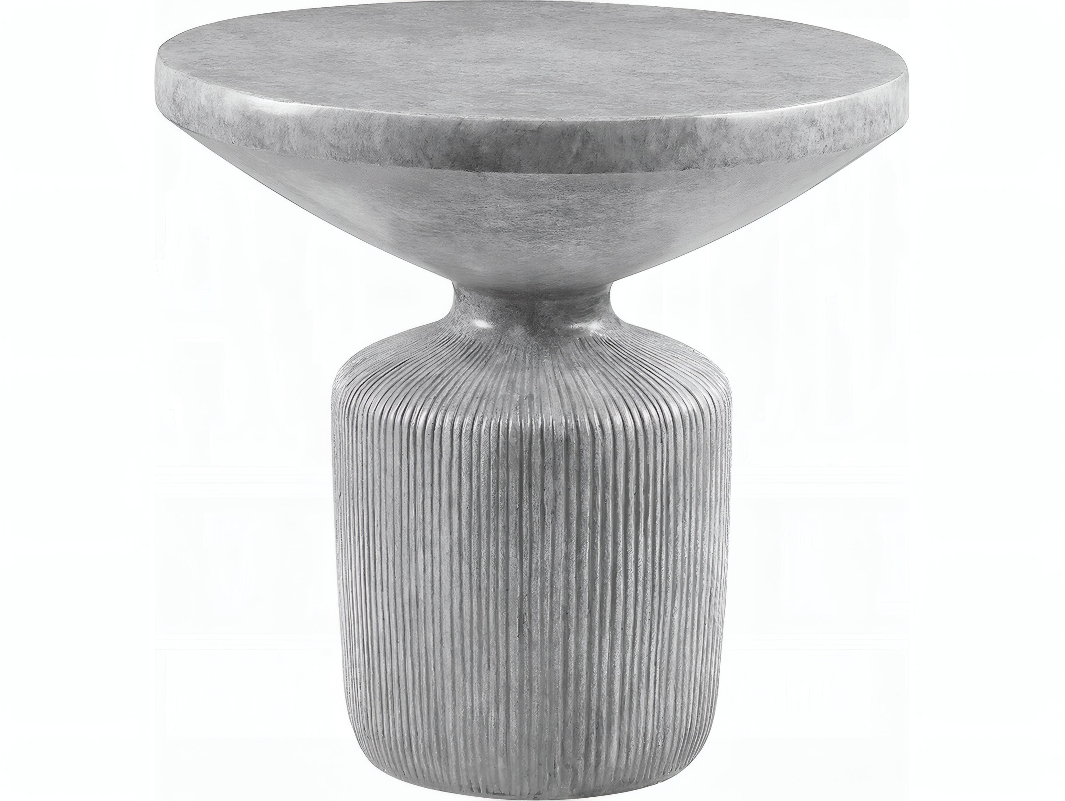 Acme Furniture Laddie Round Concrete Weathered Gray End Table