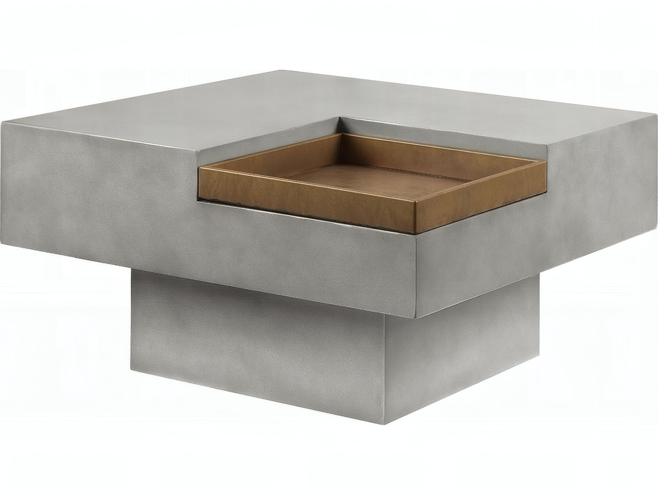 Acme Furniture Square Concrete Weathered Gray Coffee Table