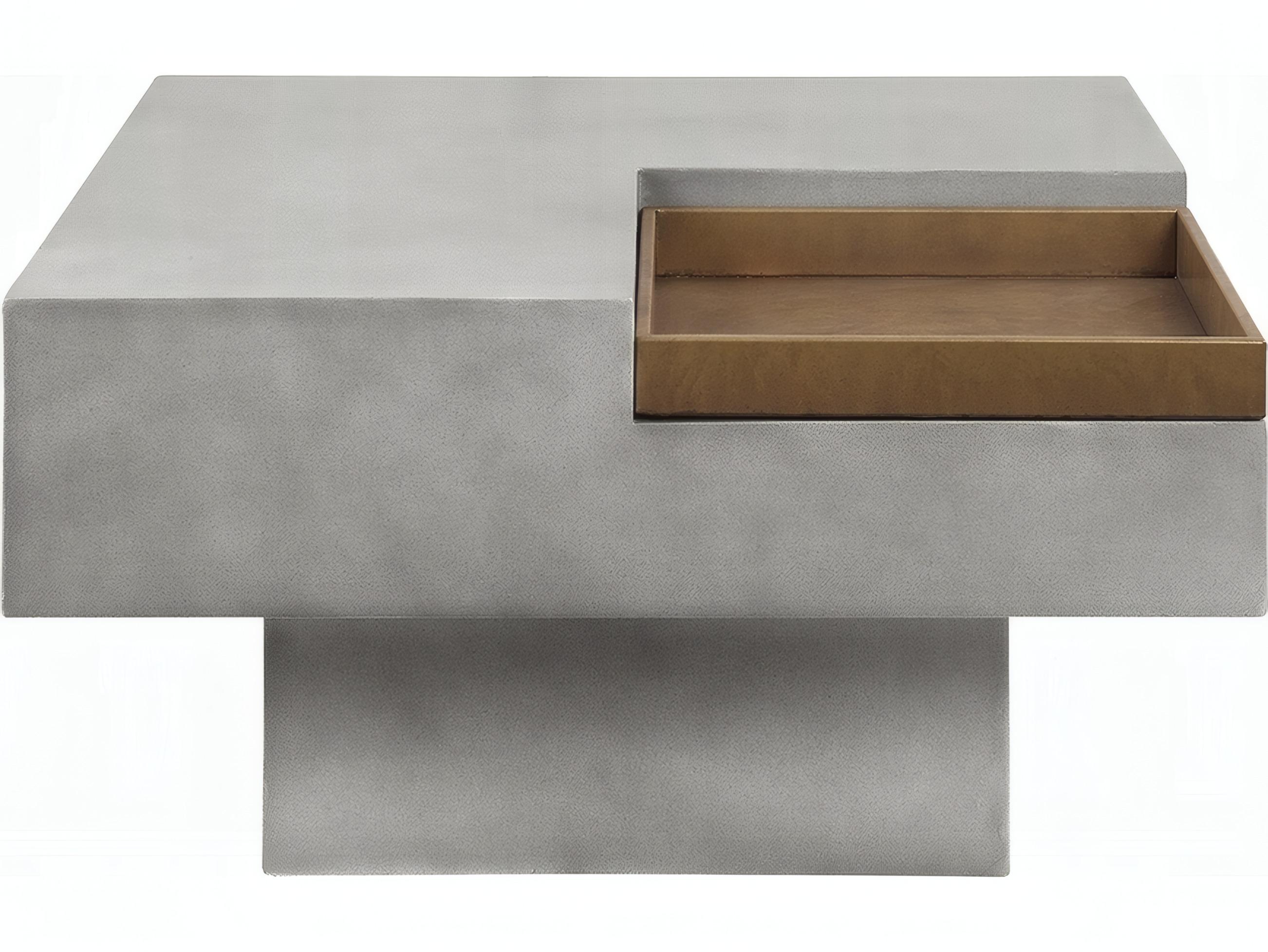 Acme Furniture Square Concrete Weathered Gray Coffee Table