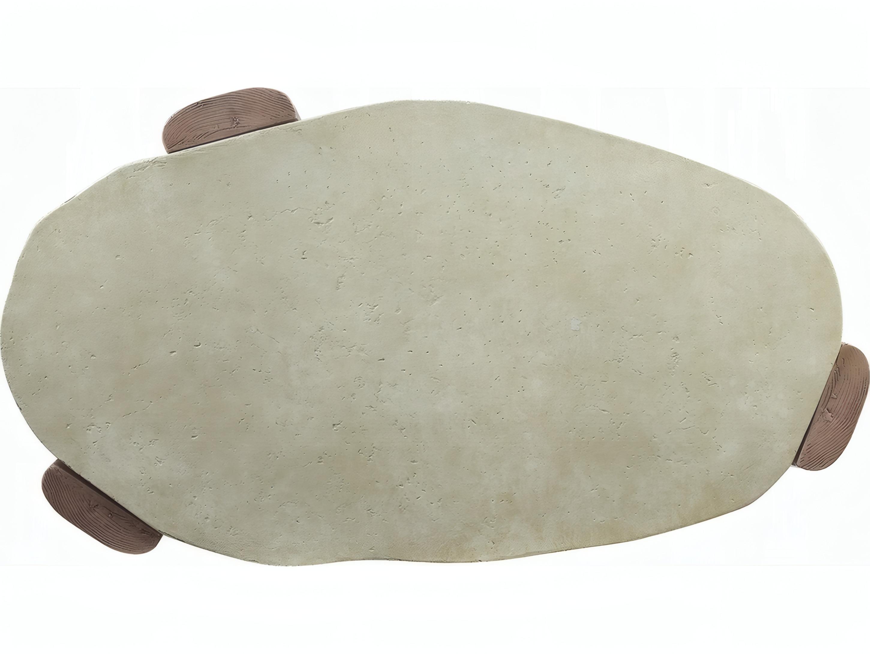 Acme Furniture Jacinda Oval Concrete Off White Oak Coffee Table