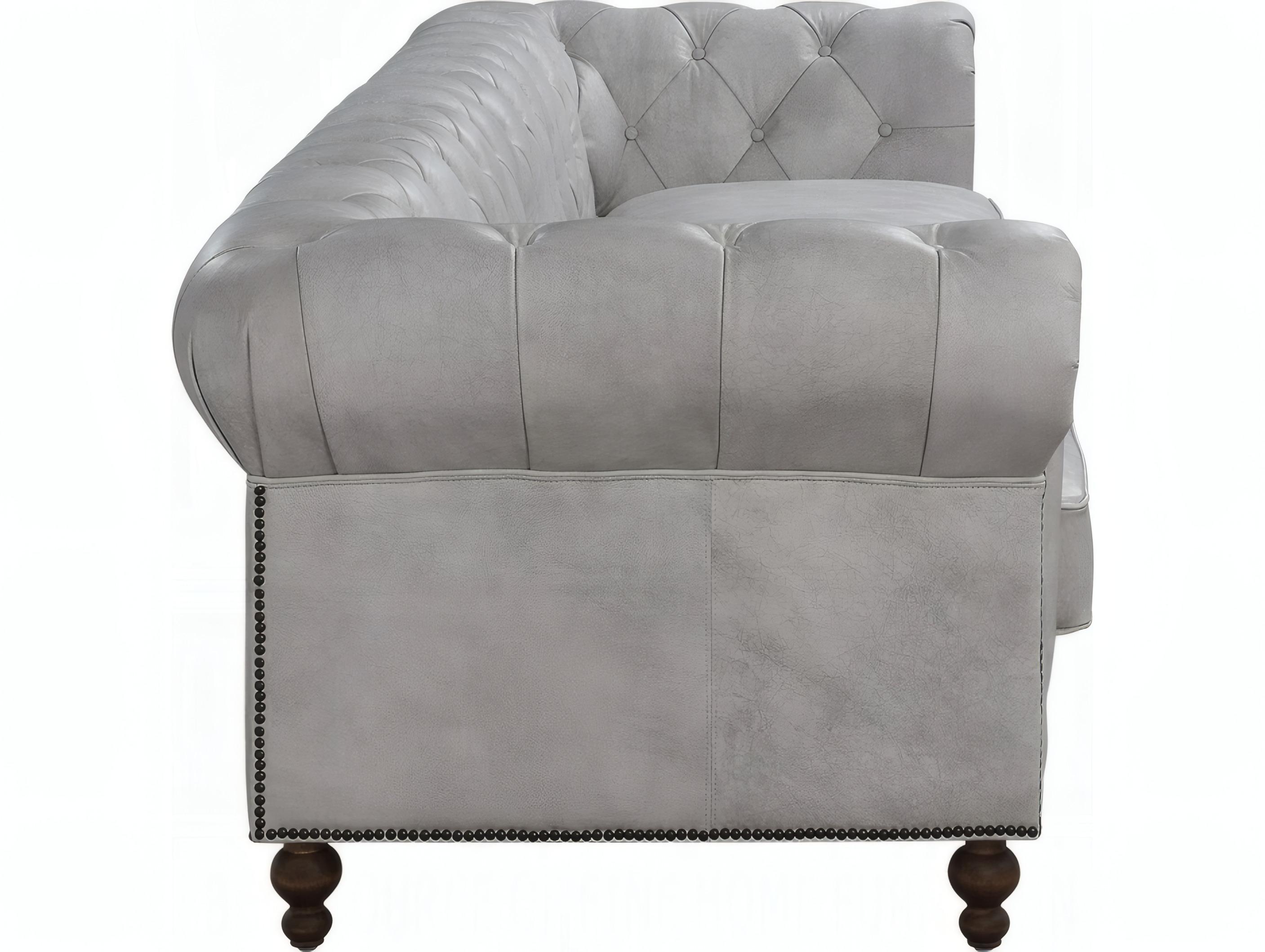 Acme Furniture Vintage White Leather Sofa