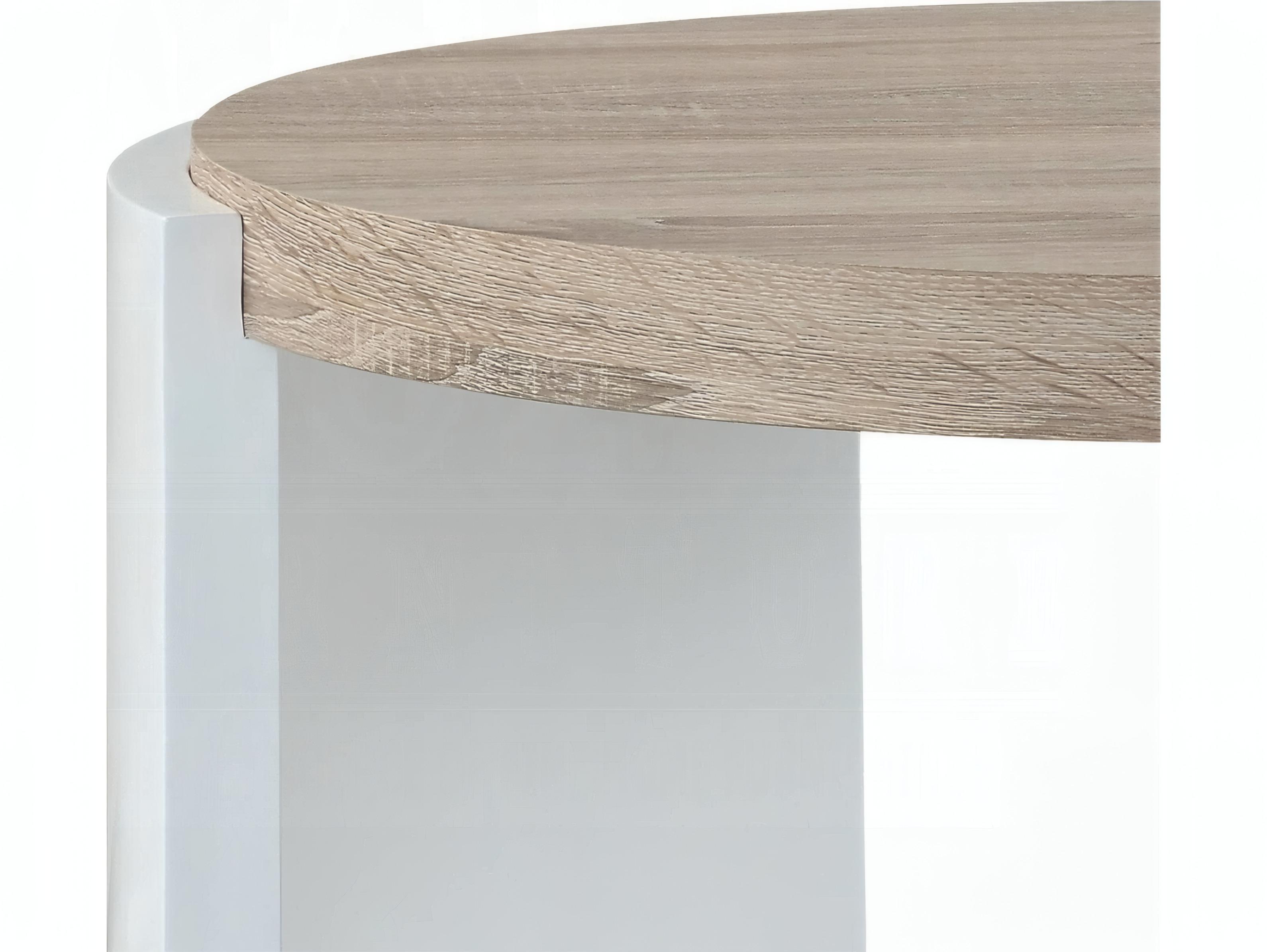 Acme Furniture Zoma Round Wood White High Gloss Oak End Table