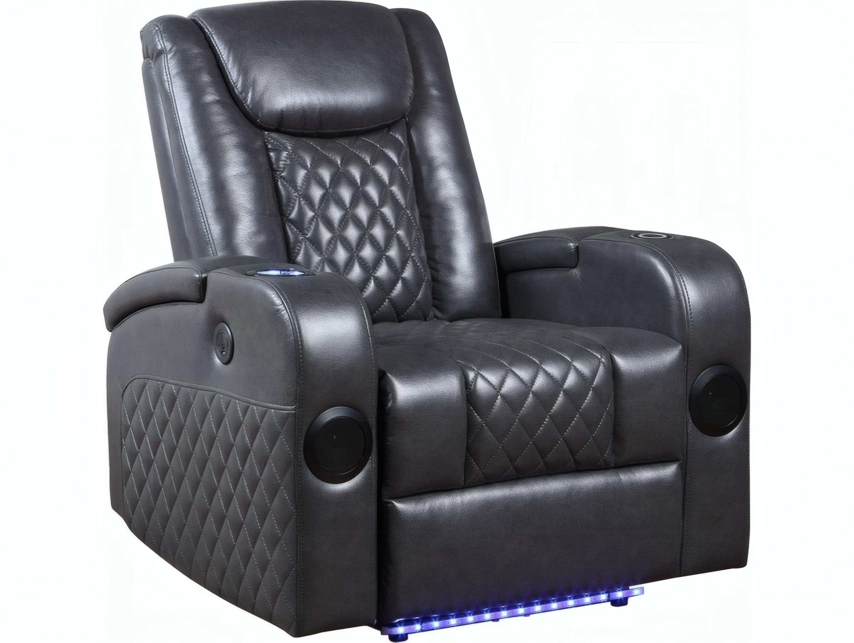 Acme Furniture Alair Dark Gray Leather Aire Faux Recliner