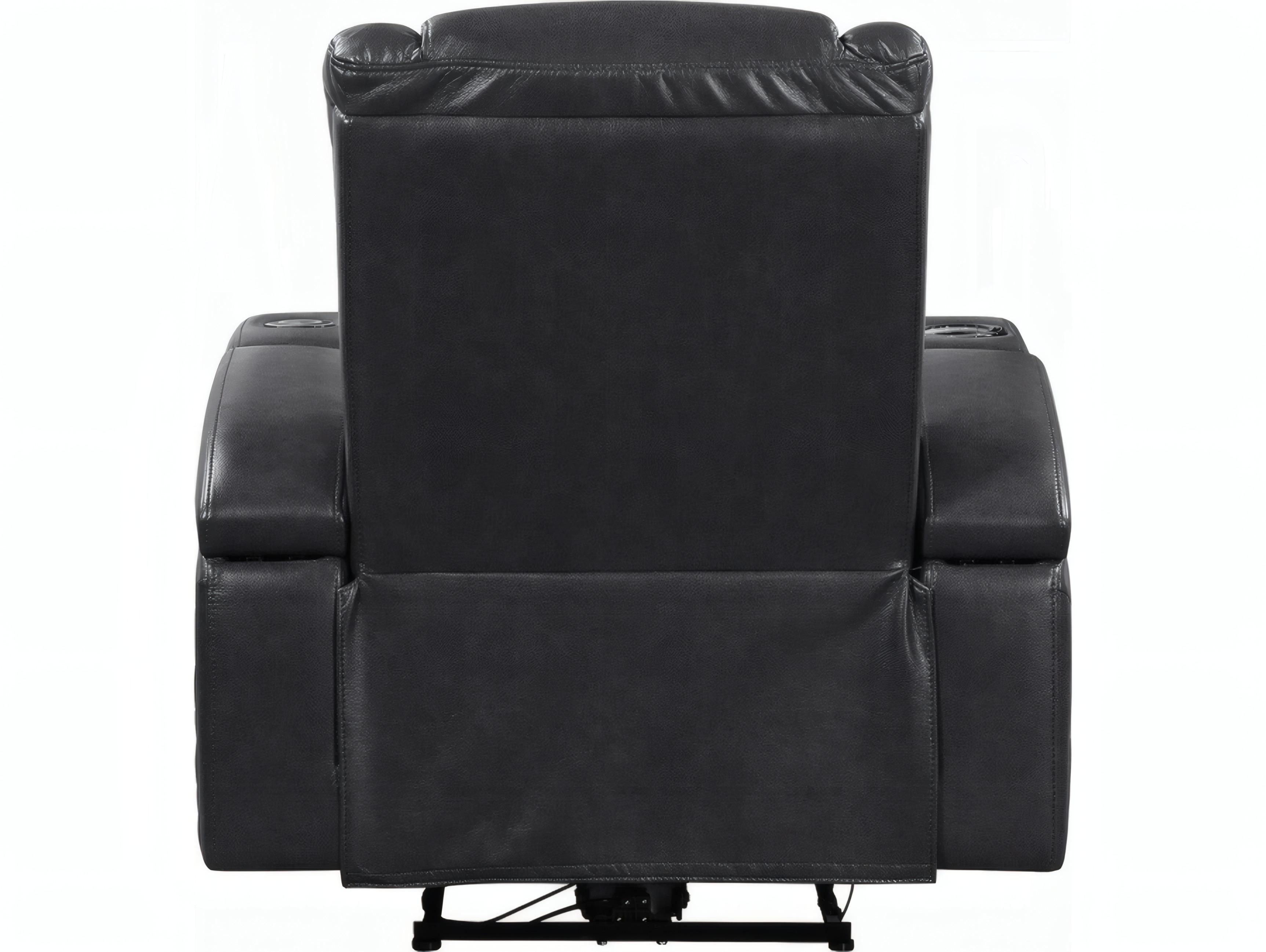 Acme Furniture Alair Dark Gray Leather Aire Faux Recliner